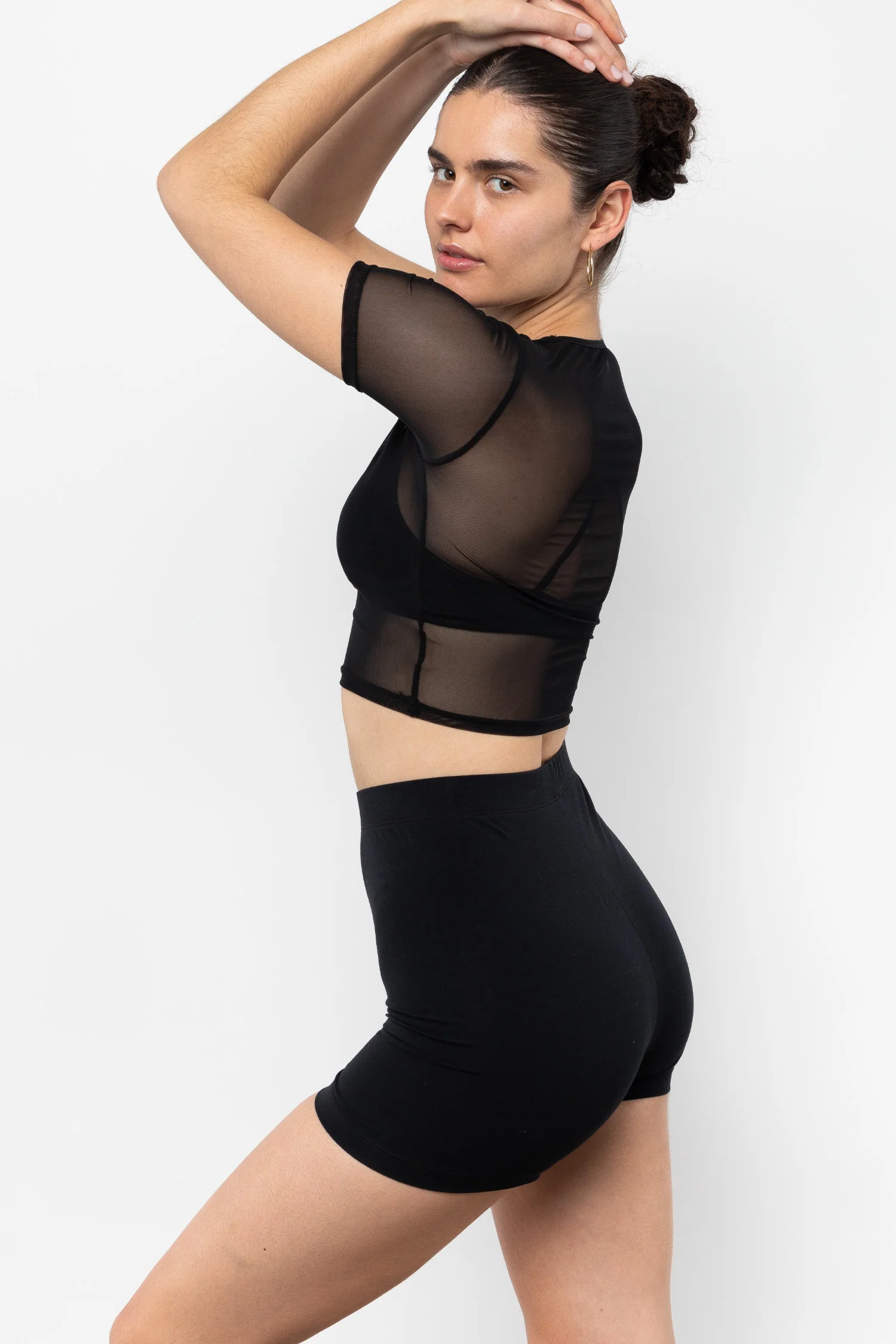 RNS078 - Micromesh Short Sleeve Crop Top Tee Shirt - Image 13