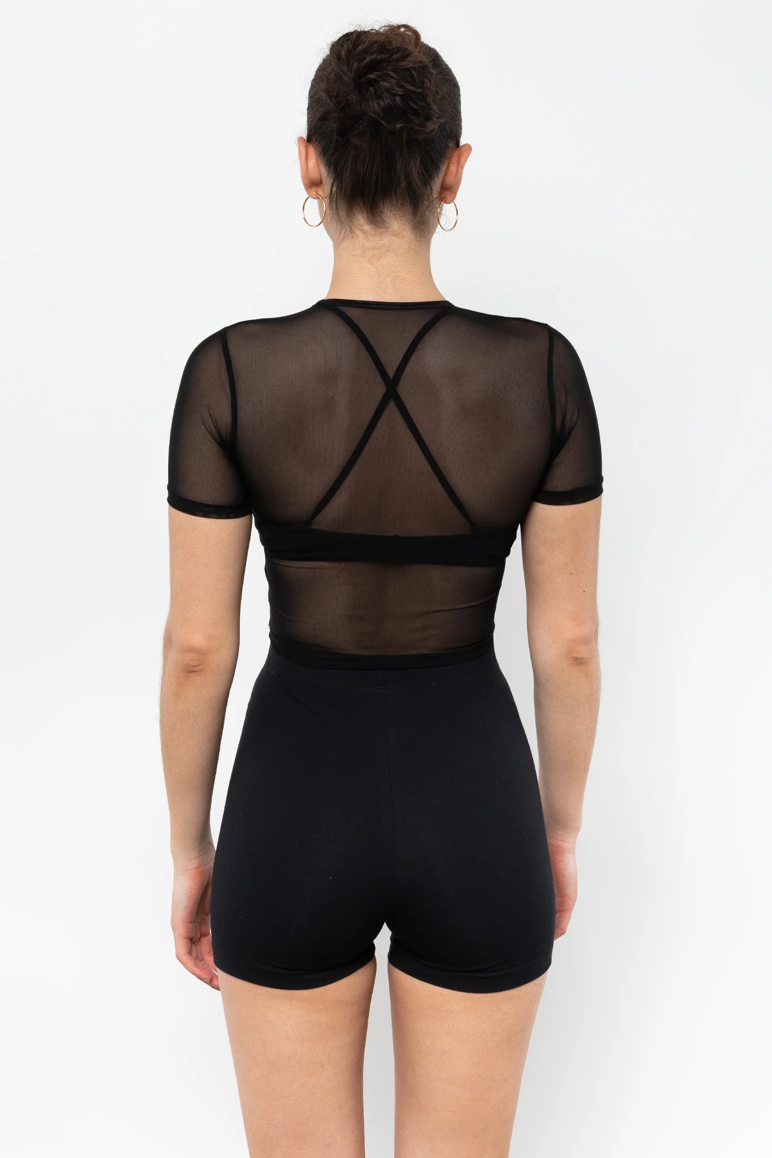 RNS078 - Micromesh Short Sleeve Crop Top Tee Shirt - Image 14