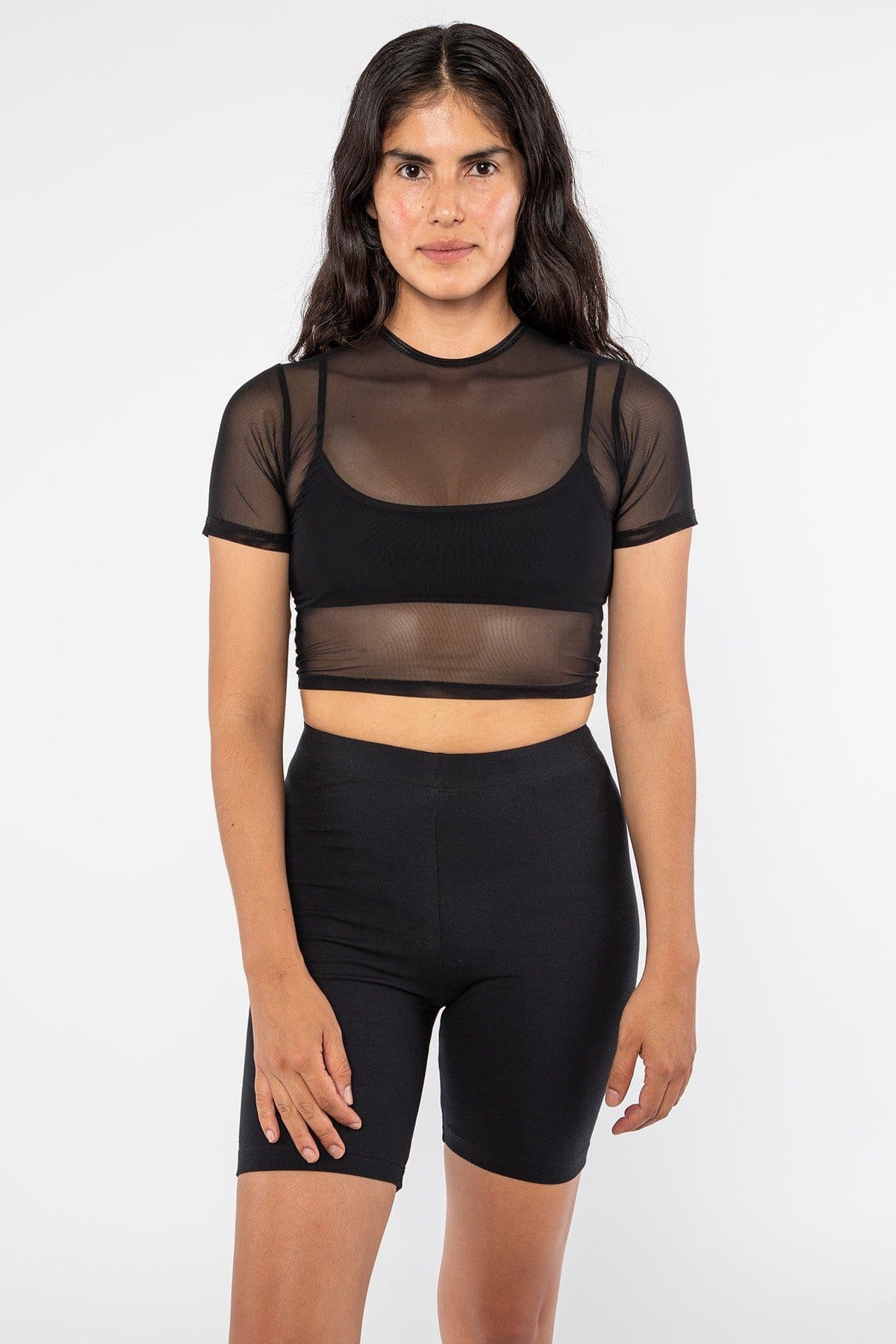 RNS078 - Micromesh Short Sleeve Crop Top Tee Shirt - Image 5