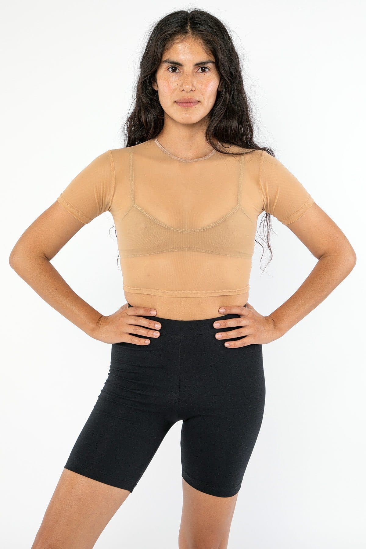 RNS078 - Micromesh Short Sleeve Crop Top Tee Shirt - Image 7