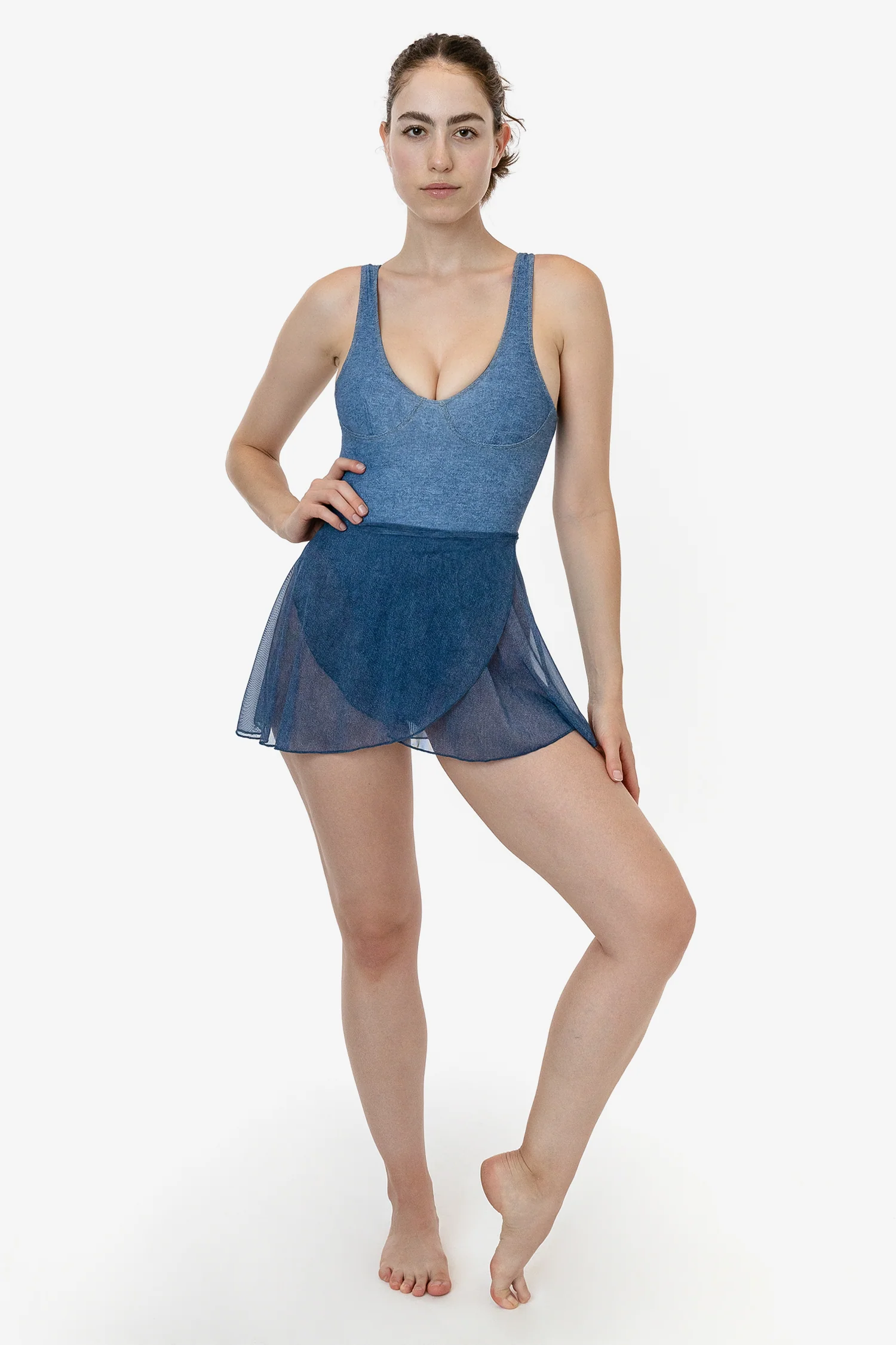 RNS300P - Printed Micro Mesh Wrap Skirt - Image 7