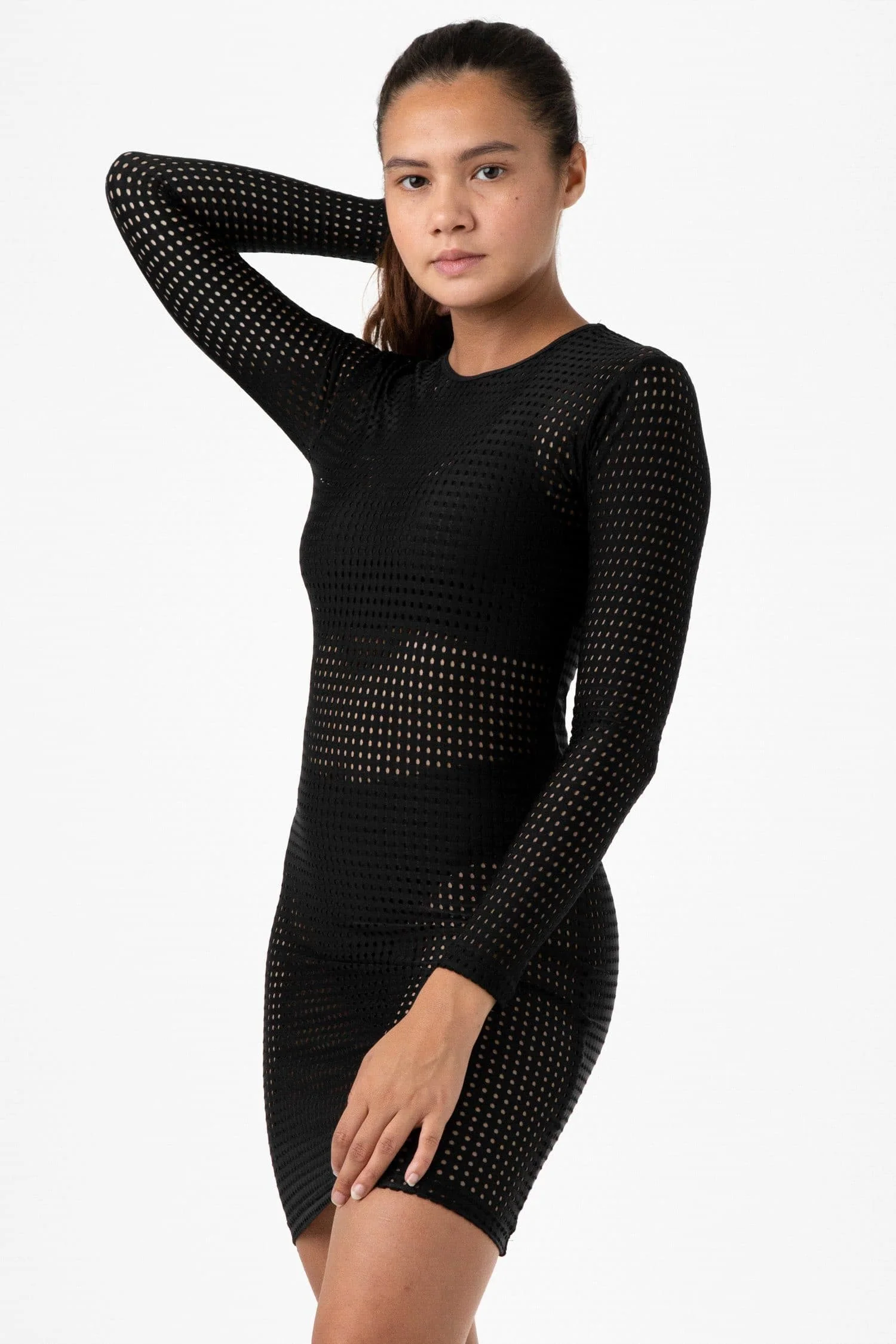 RNS309 - Long Sleeve Circle Mesh Dress - Image 10