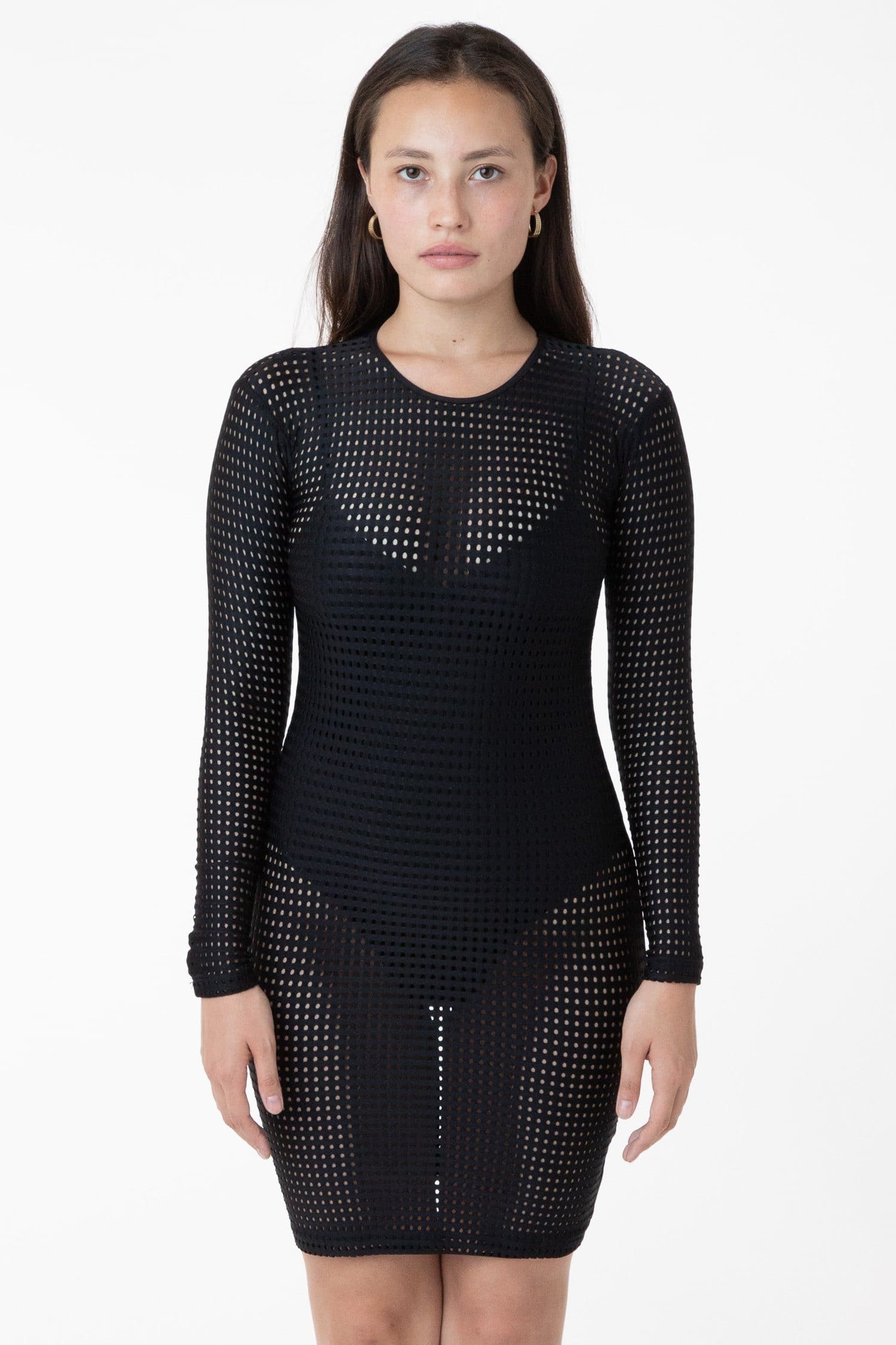 RNS309 - Long Sleeve Circle Mesh Dress - Image 8
