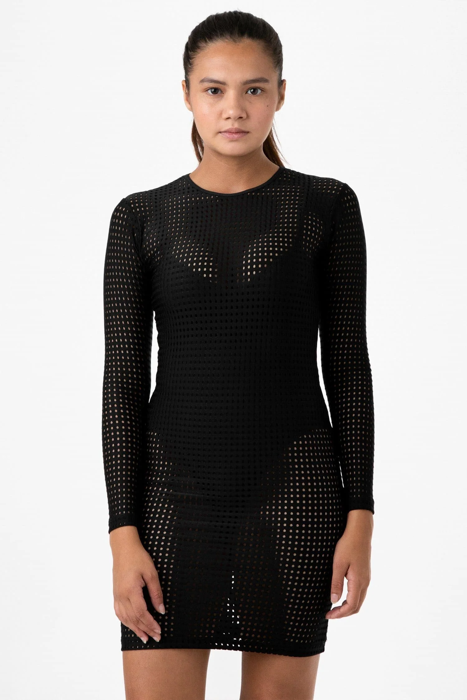 RNS309 - Long Sleeve Circle Mesh Dress - Image 9