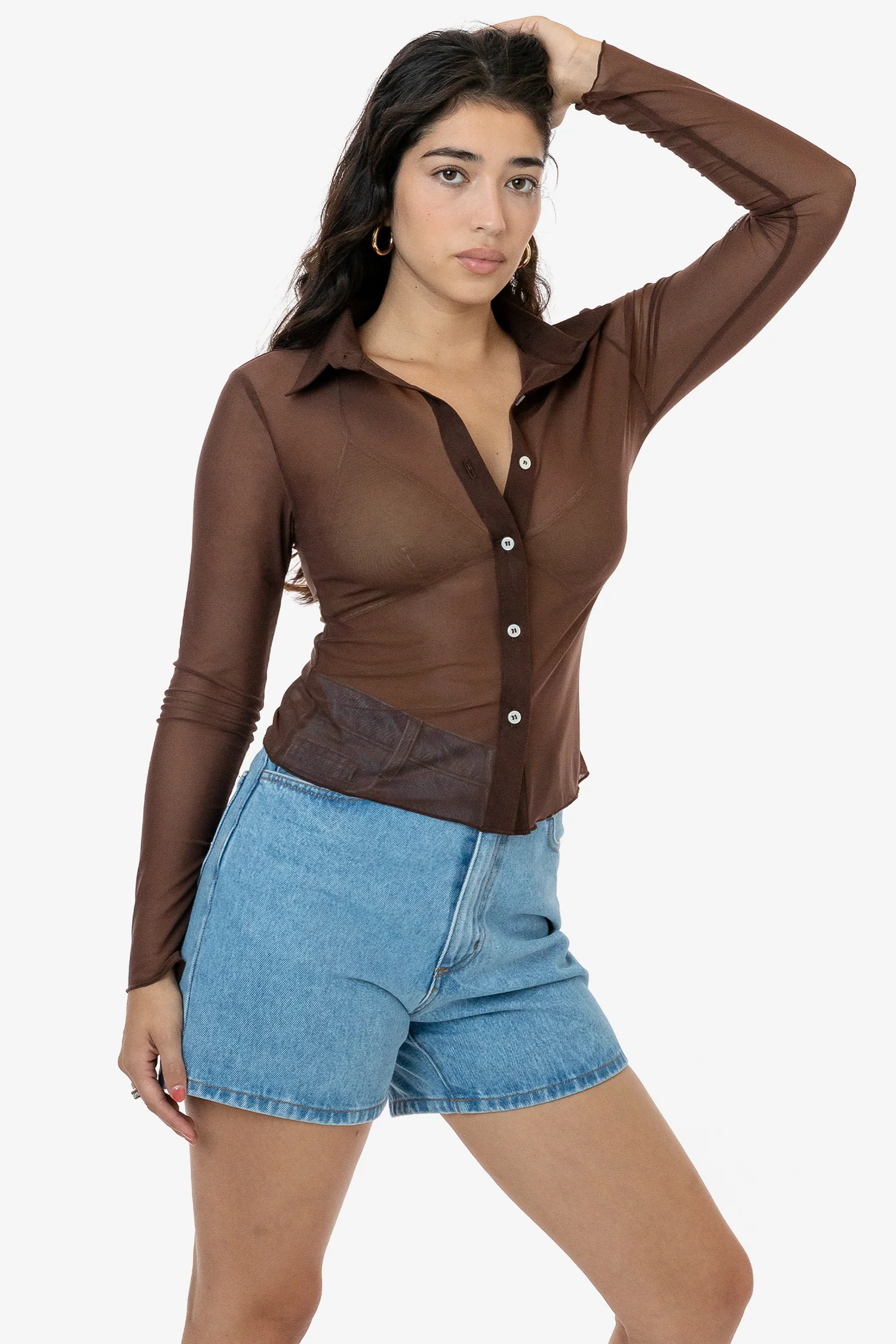 RNS745 - Micro Mesh Long Sleeve Button Up - Image 4