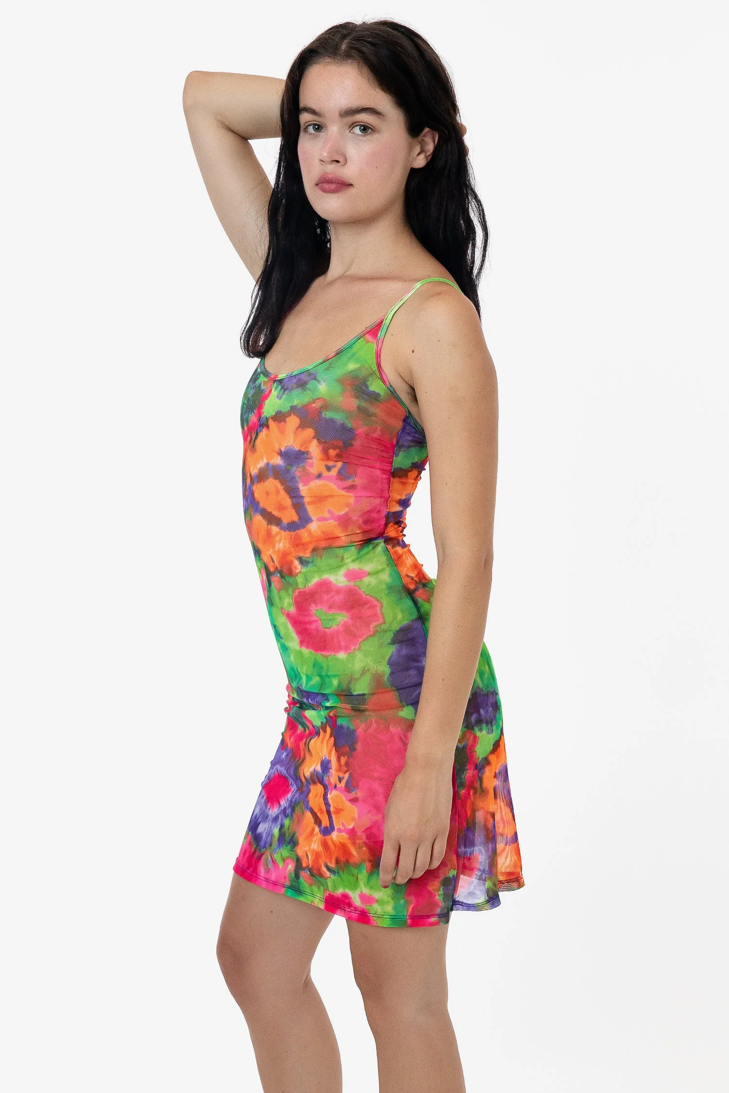 RNS783P - Printed Micro Mesh Spaghetti Dress - Image 4