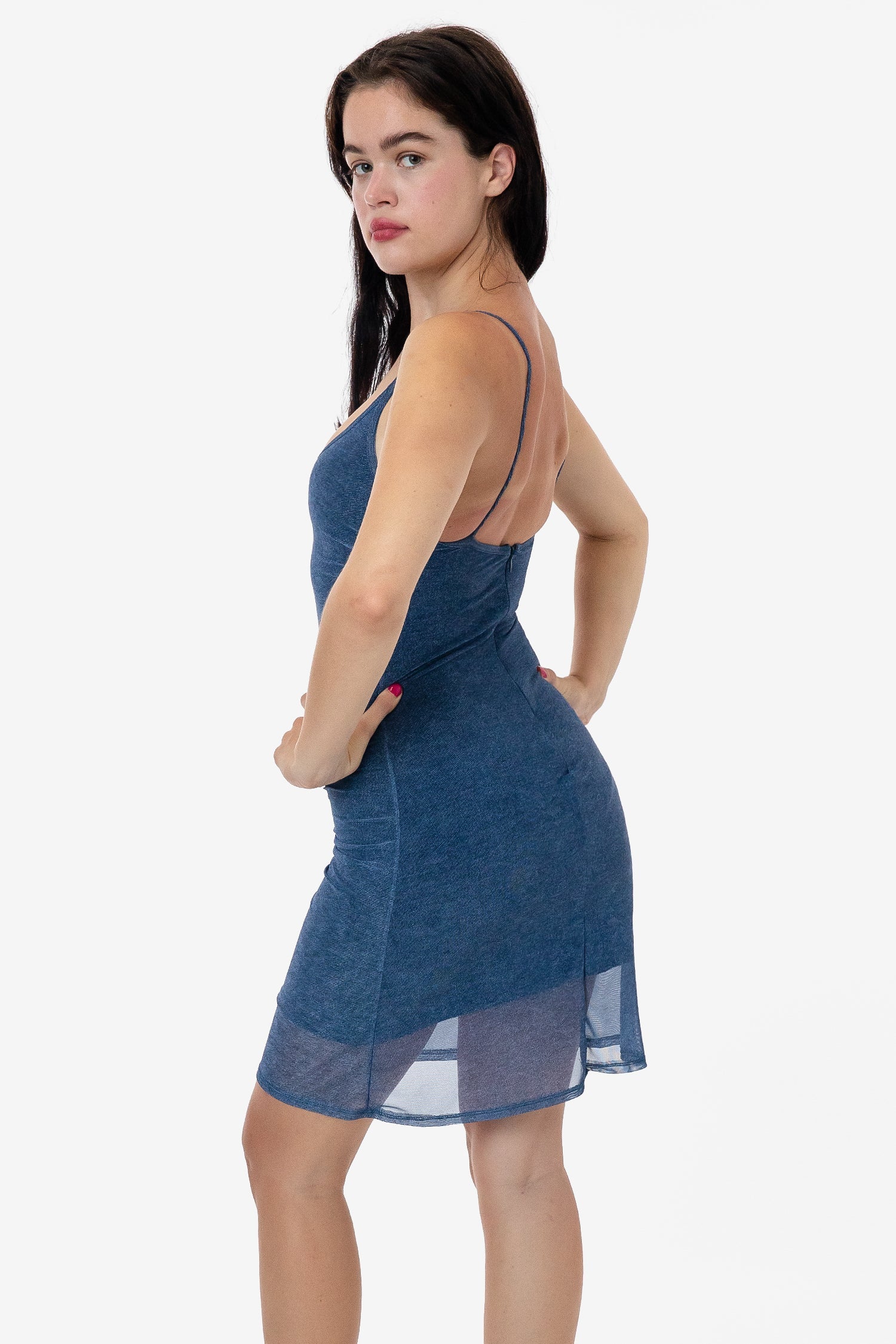RNS783P - Printed Micro Mesh Spaghetti Dress - Image 9