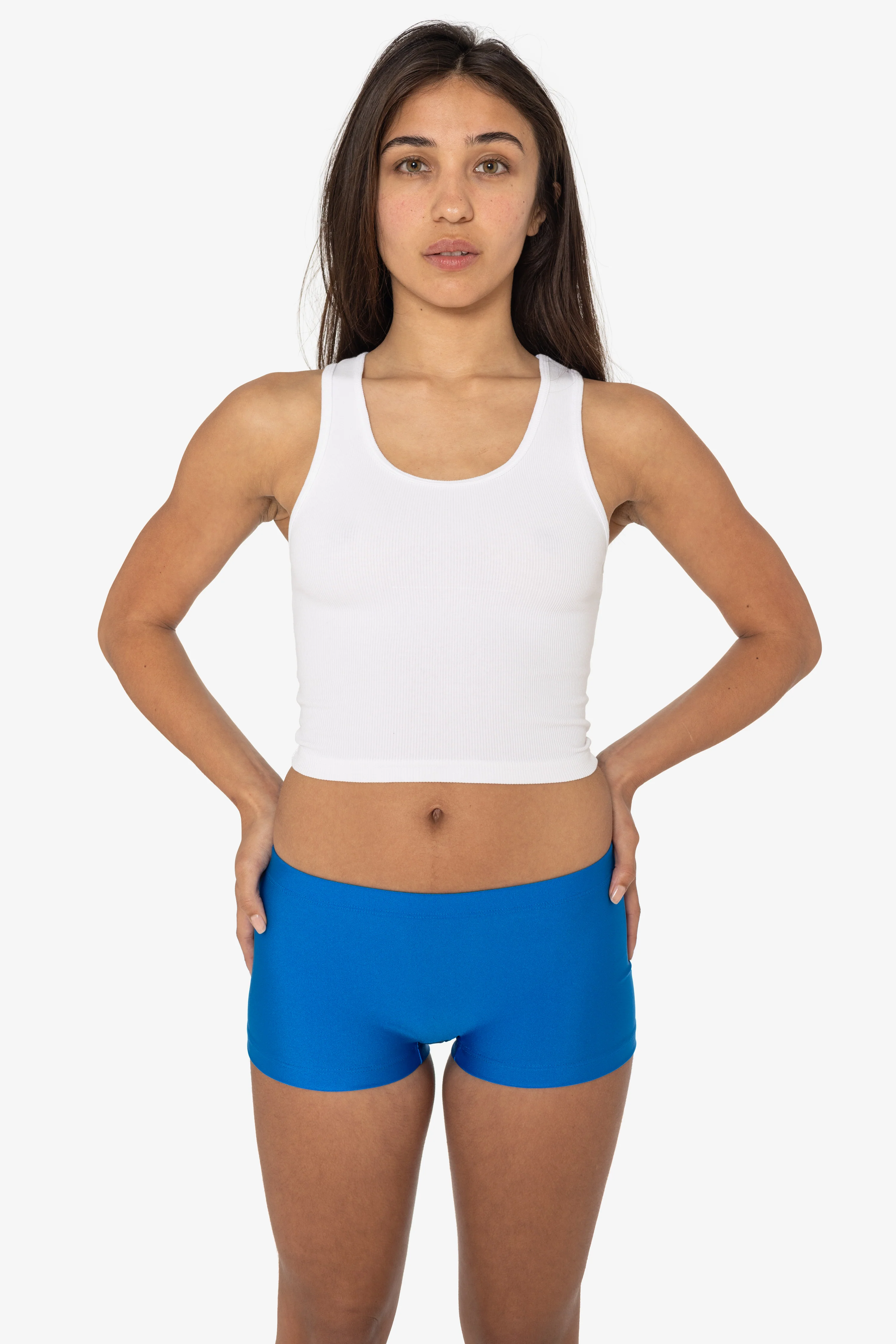 RNT332 - Nylon Tricot Shiny Mini Shorts - Image 3