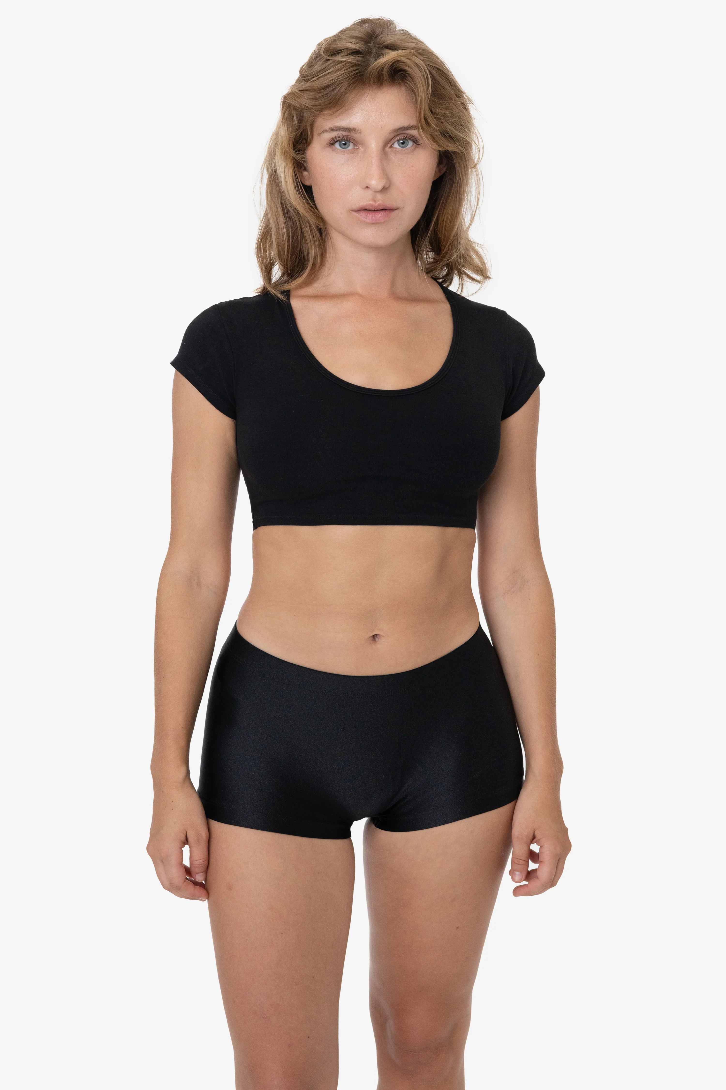 RNT332 - Nylon Tricot Shiny Mini Shorts - Image 6