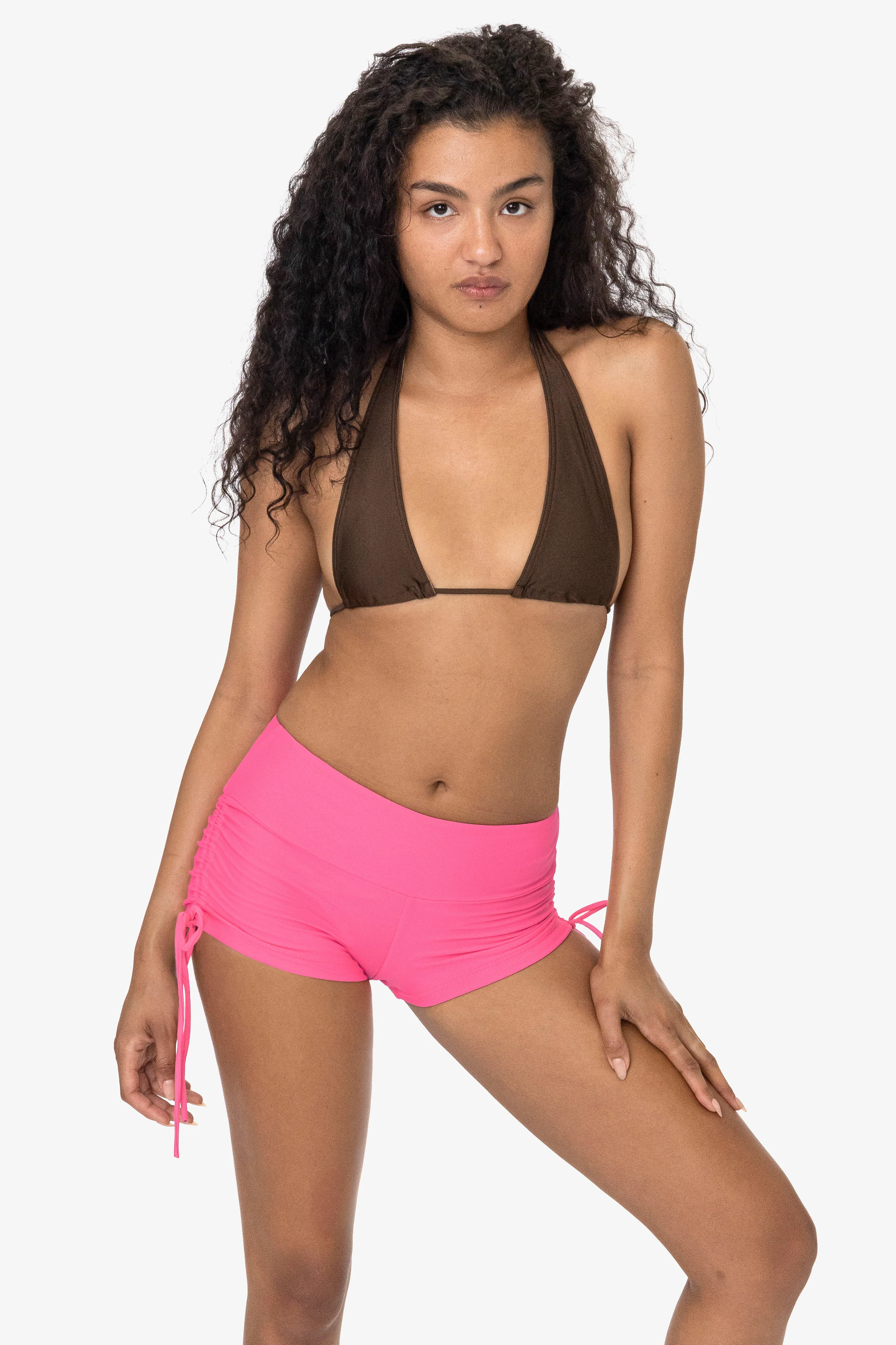 RNT334 - Nylon Tricot Ruched Side Tie Shorts - Image 10