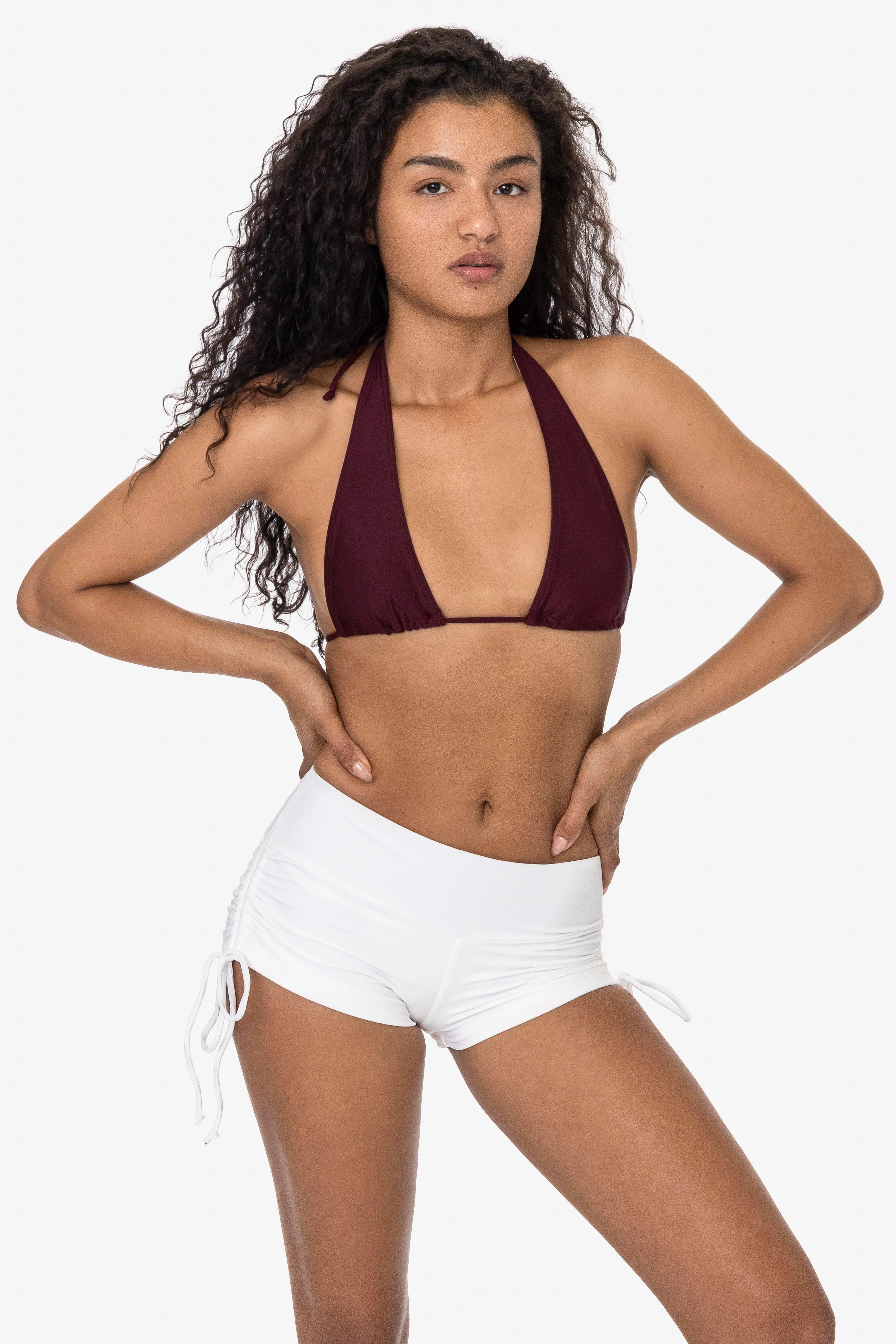 RNT334 - Nylon Tricot Ruched Side Tie Shorts - Image 11