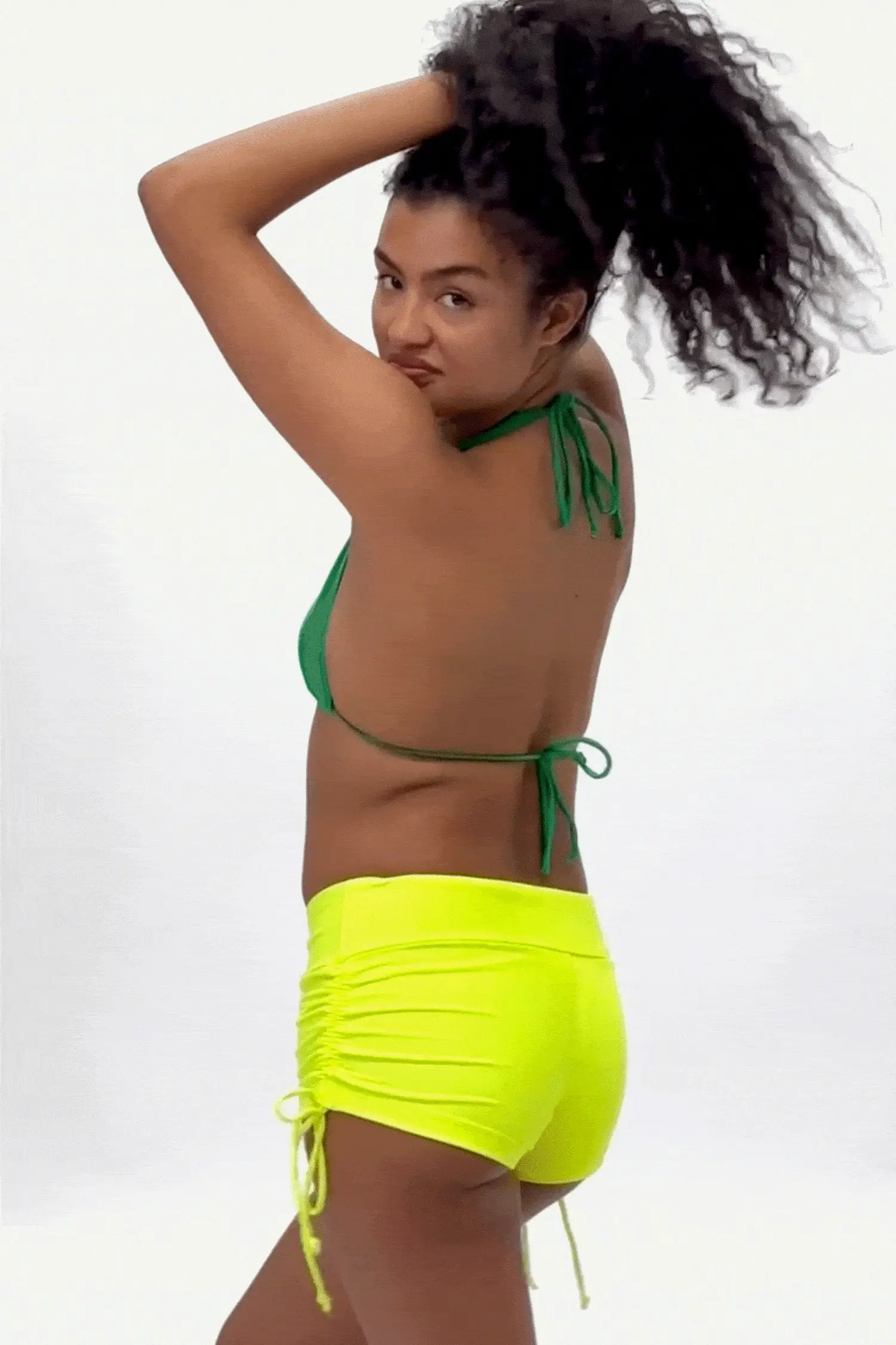 RNT334 - Nylon Tricot Ruched Side Tie Shorts - Image 14