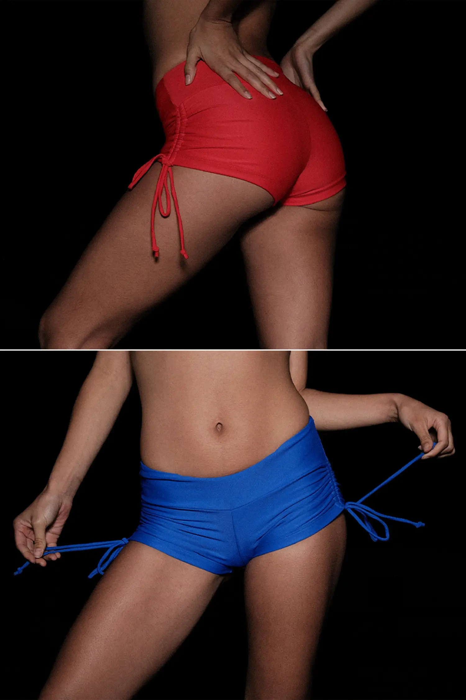 RNT334 - Nylon Tricot Ruched Side Tie Shorts - Image 2