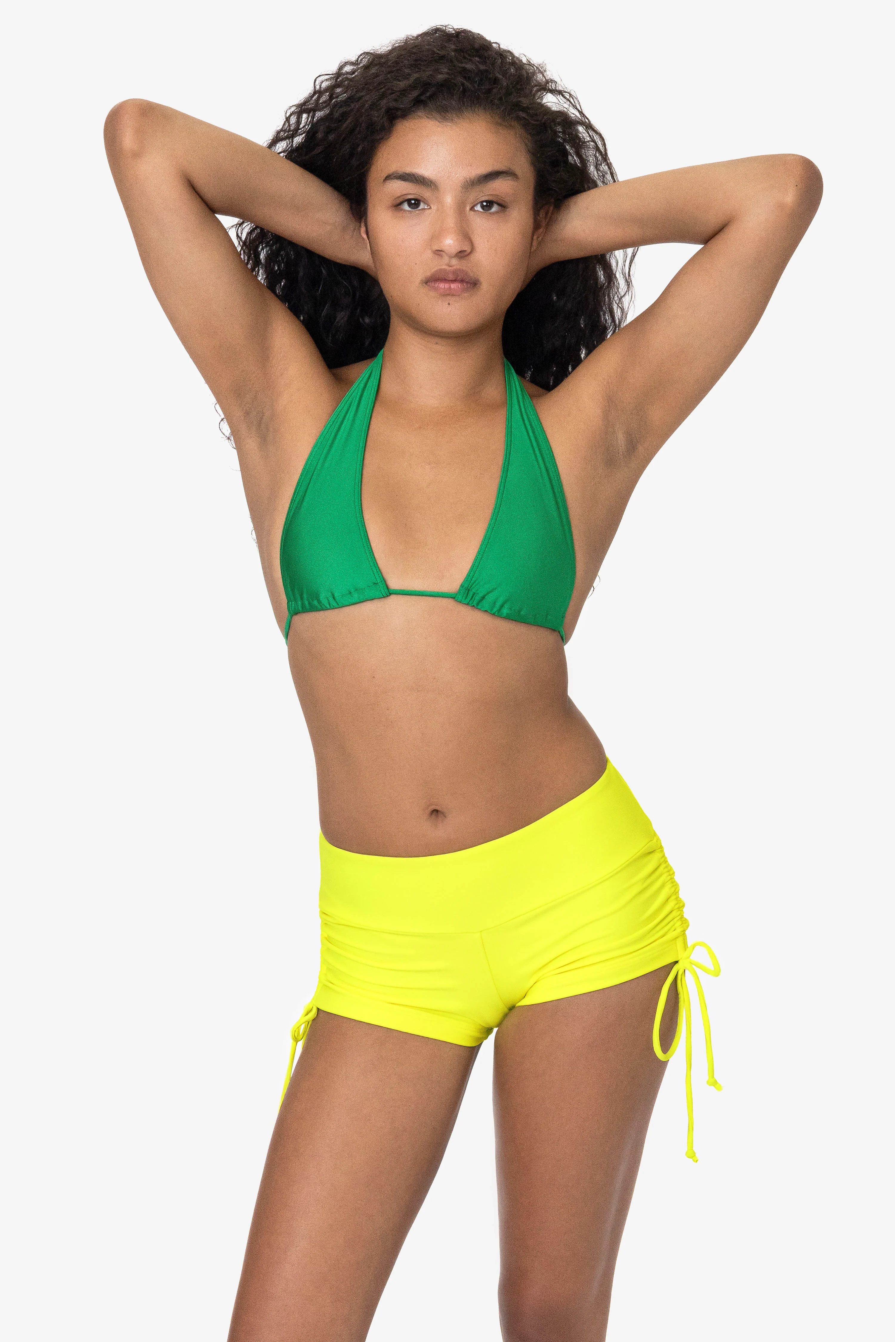 RNT334 - Nylon Tricot Ruched Side Tie Shorts - Image 3