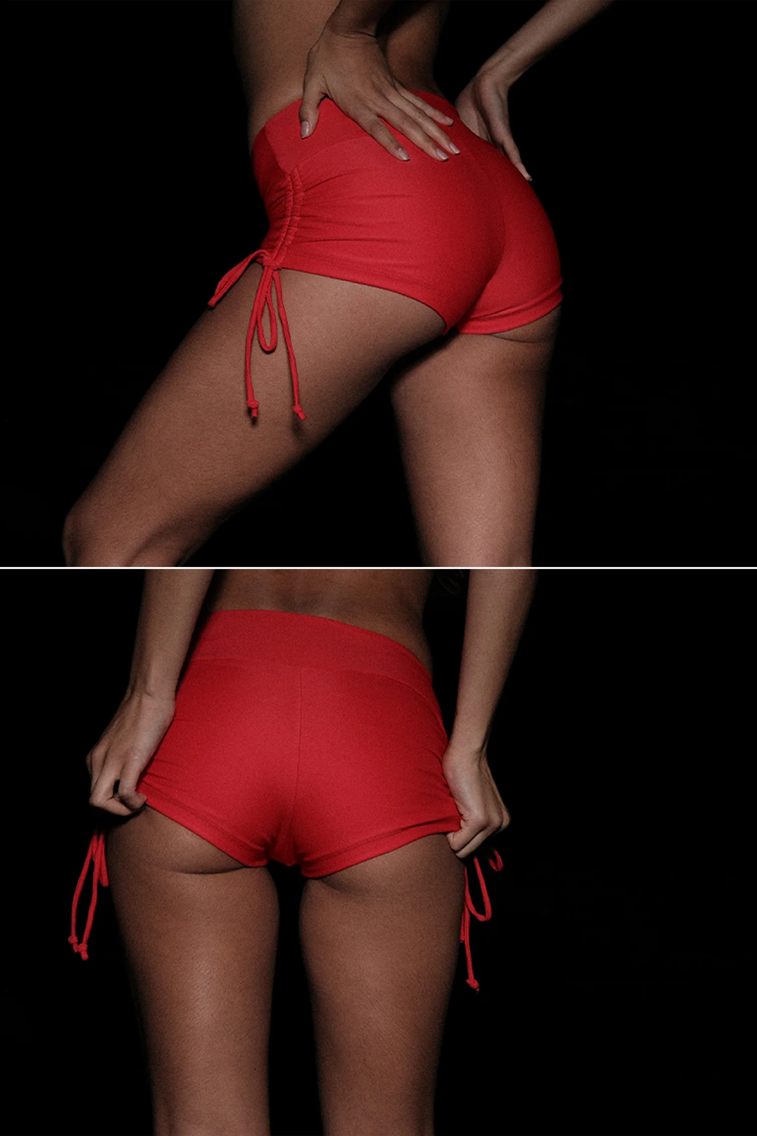 RNT334 - Nylon Tricot Ruched Side Tie Shorts - Image 8