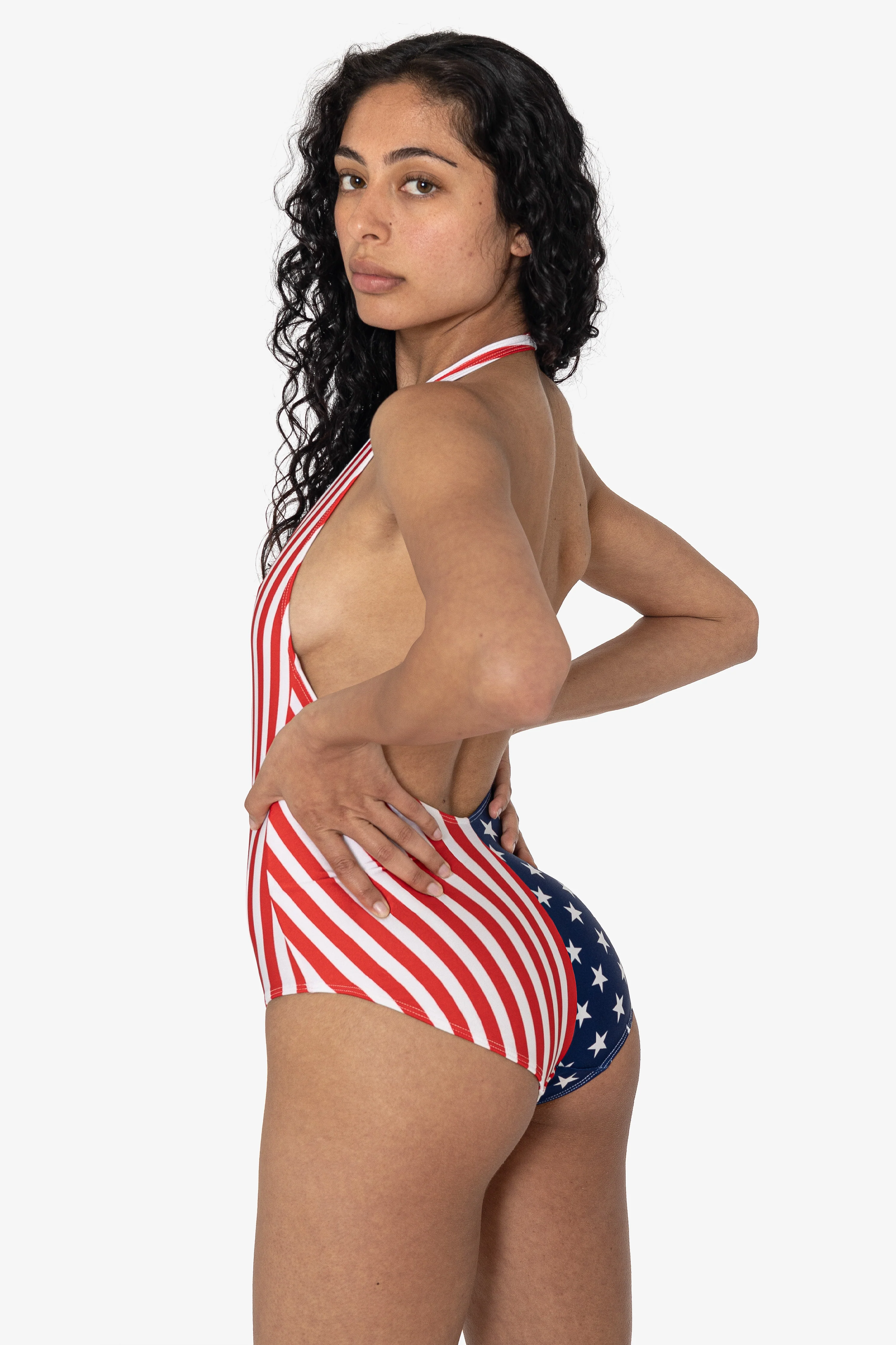 RNT342P - Printed 2-Tone Halter One Piece - Image 5
