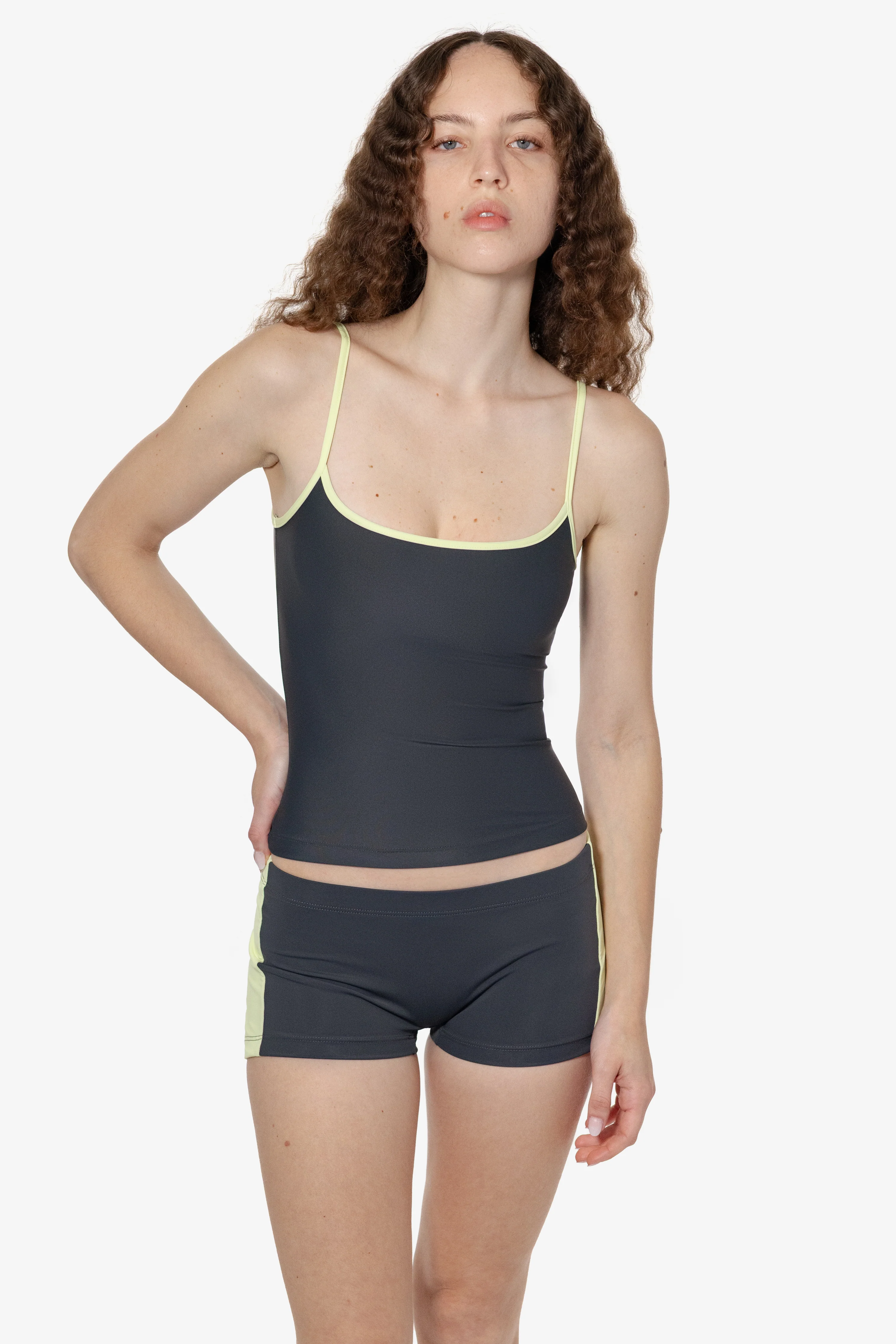RNT531 - Nylon Tricot Contrast Spaghetti Tank - Image 6