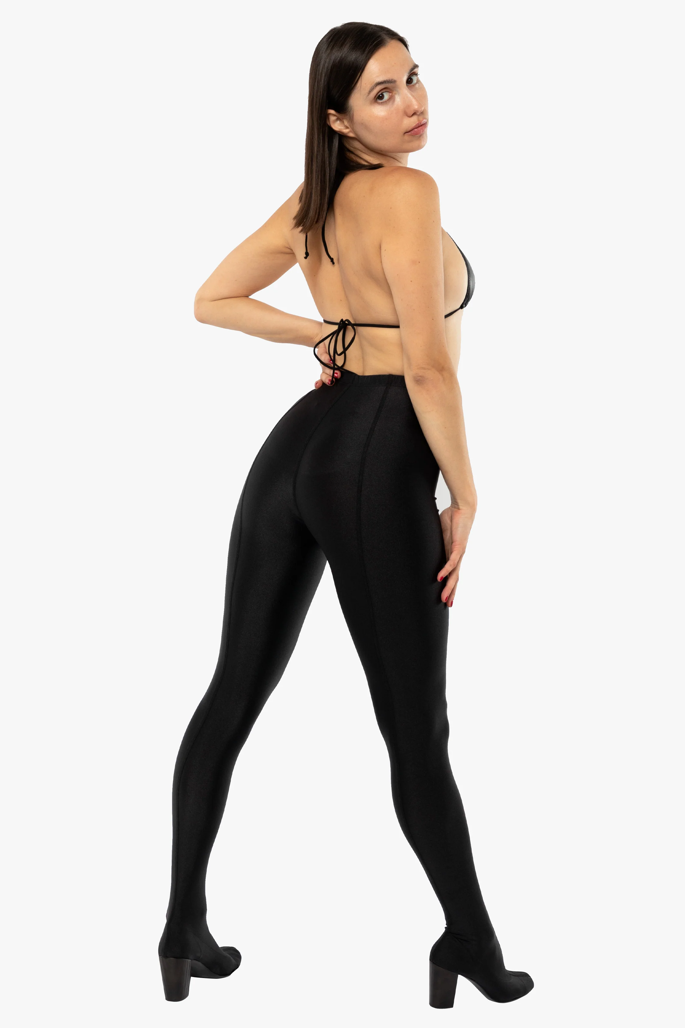 RNTSHOE01 - Nylon Tricot Heeled Leggings - Image 10