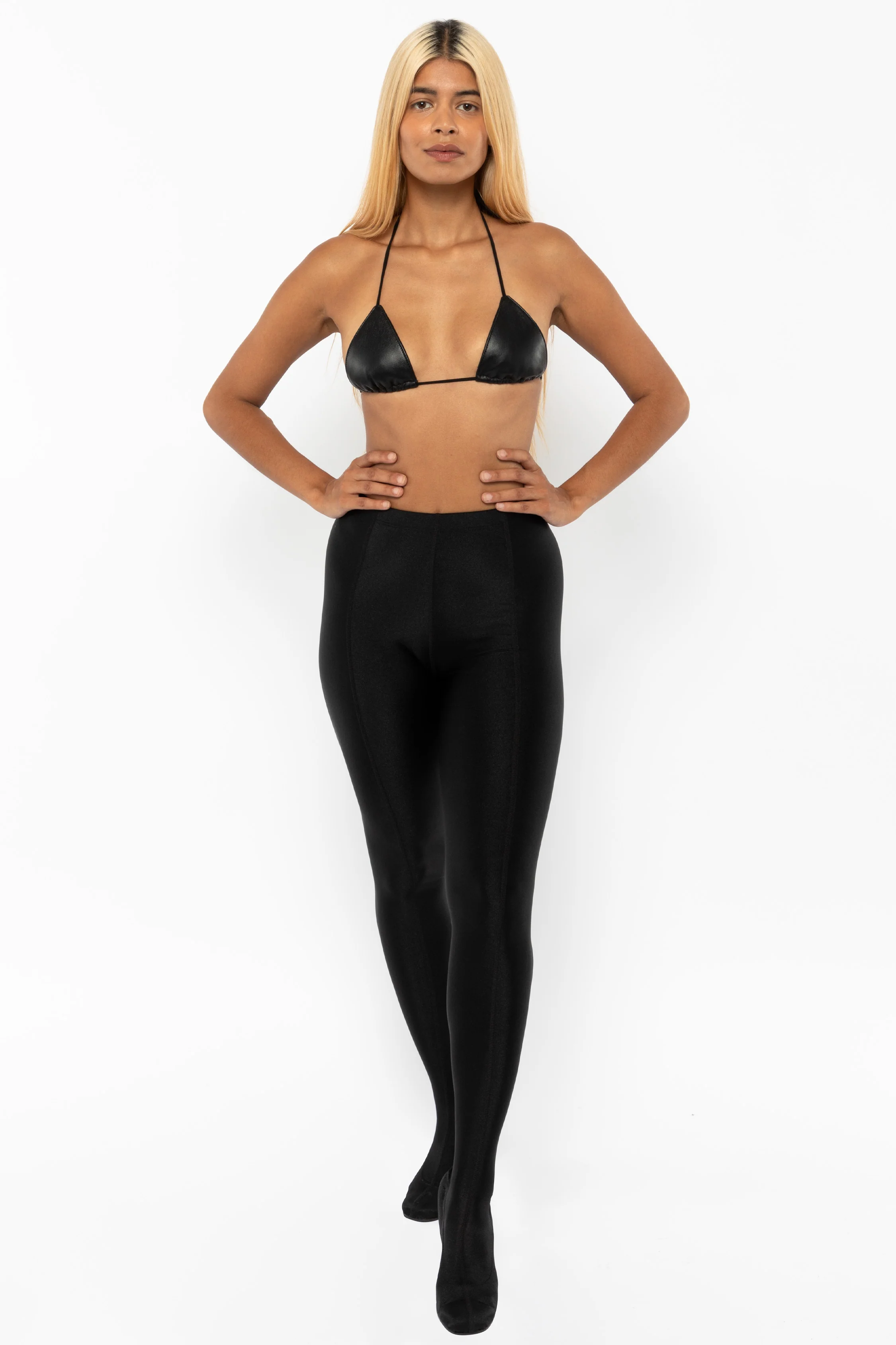 RNTSHOE01 - Nylon Tricot Heeled Leggings - Image 15