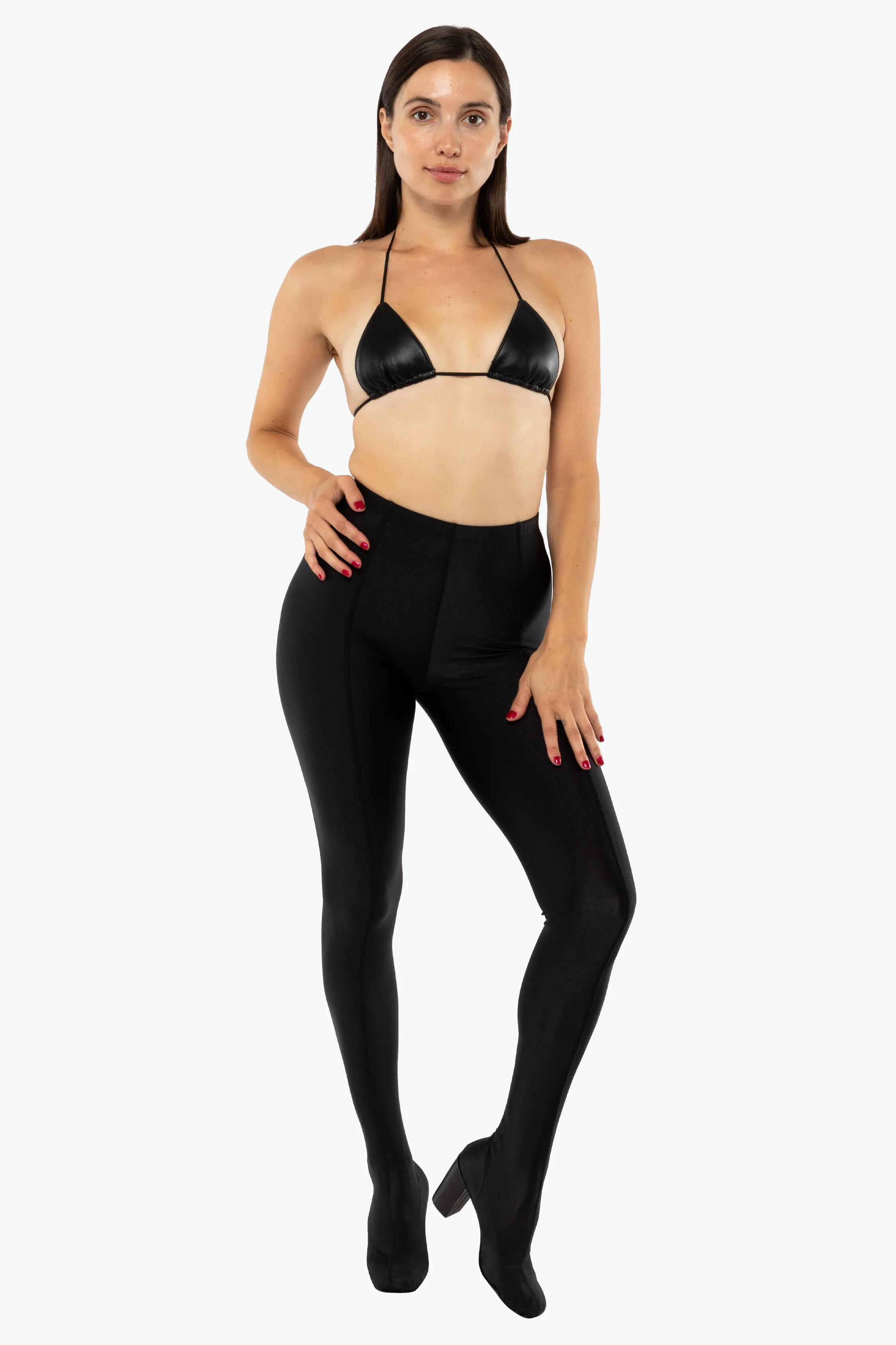 RNTSHOE01 - Nylon Tricot Heeled Leggings - Image 9