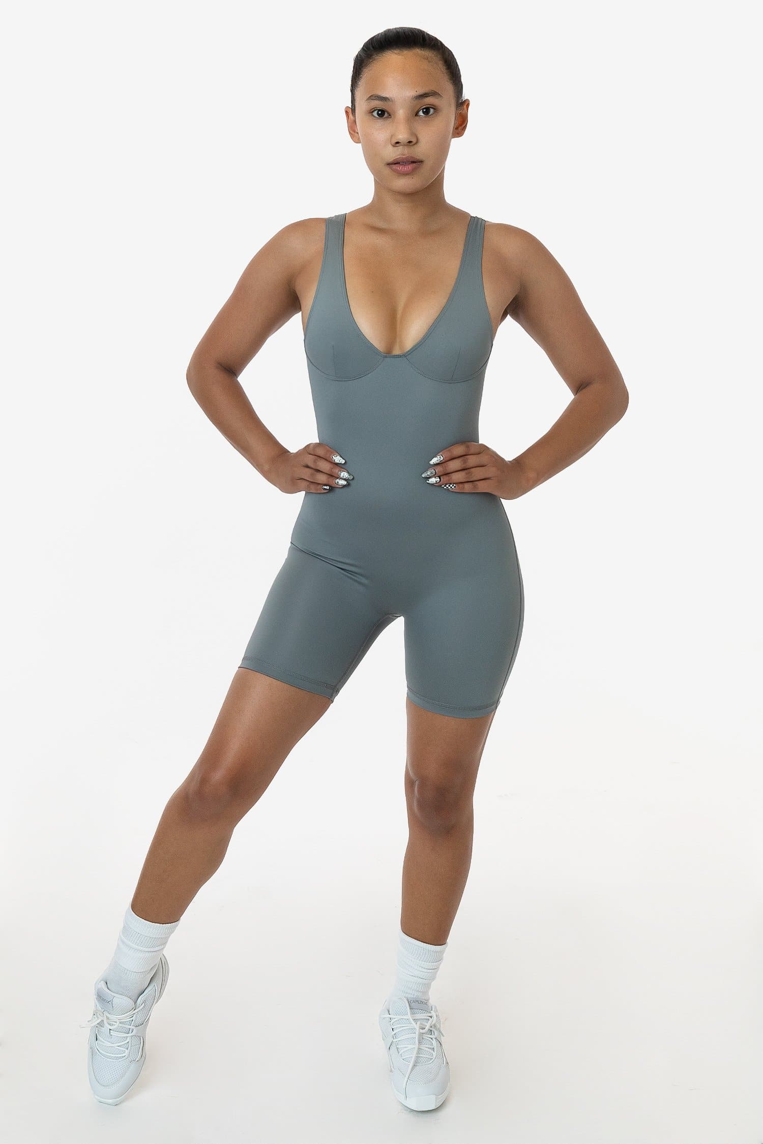 RPL352 - Poly Interlock Bra Tank Workout One-Piece - Image 11
