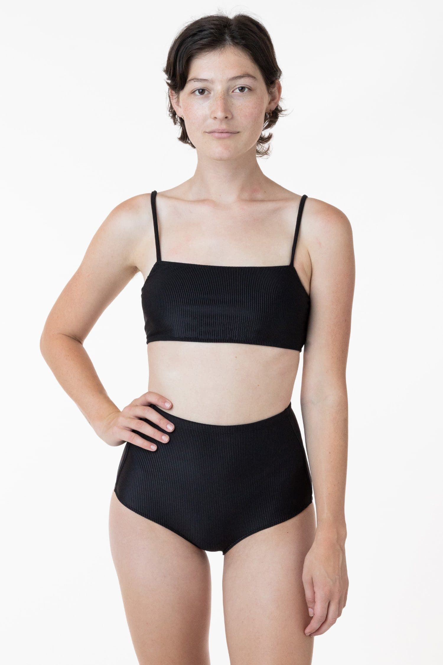 RRS075 - The Ribbed Minimalist Crop Swim Top - Image 10