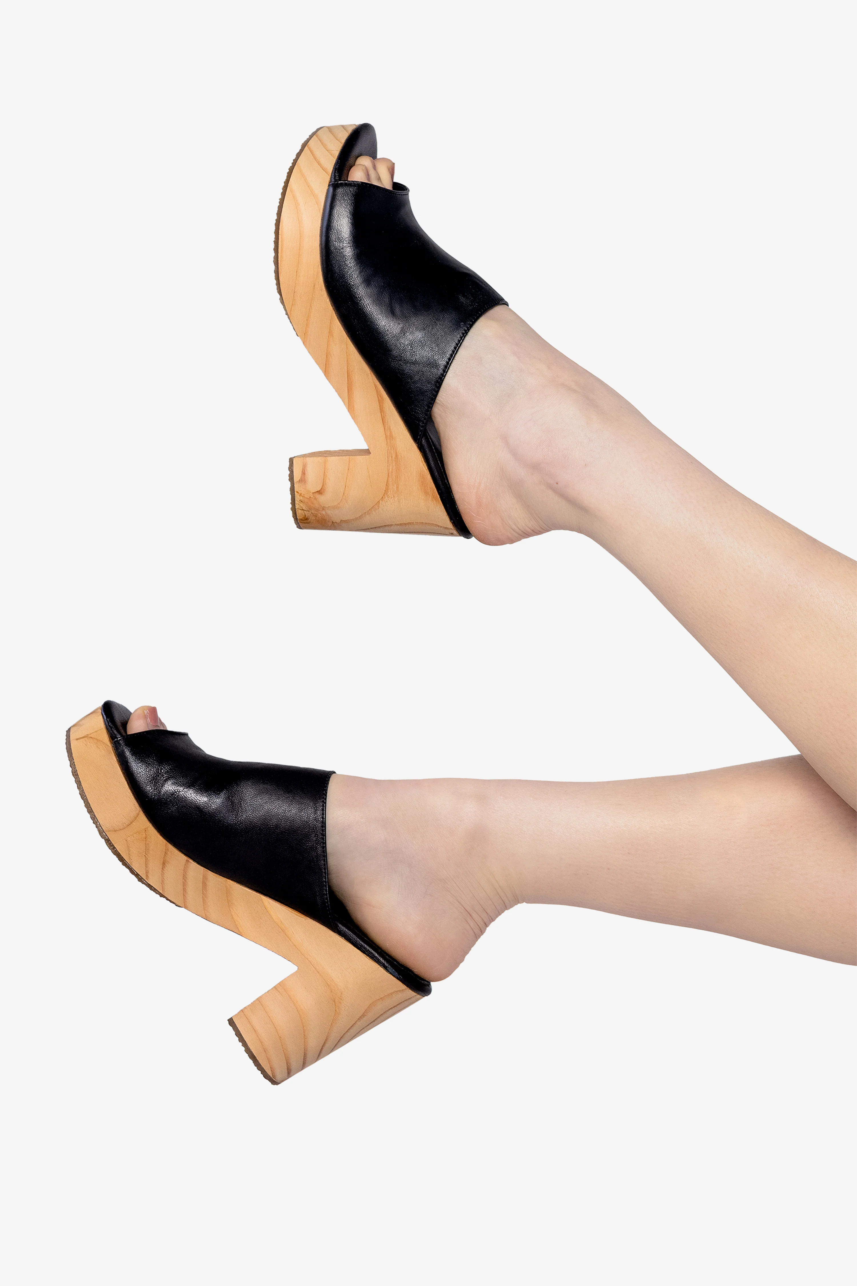WOODSNDL05 - Leather Platform Mule - Image 3