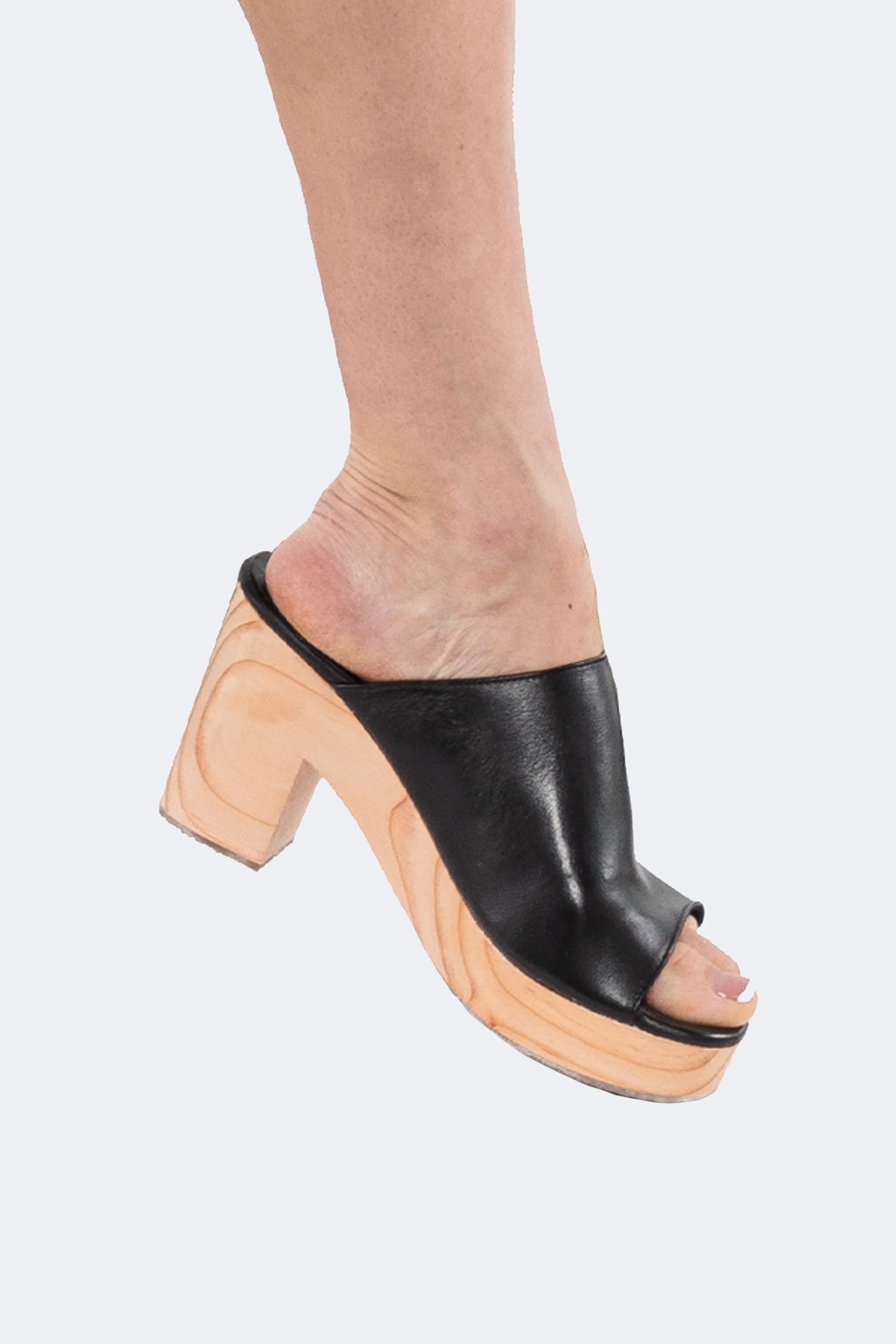 WOODSNDL05 - Leather Platform Mule - Image 9