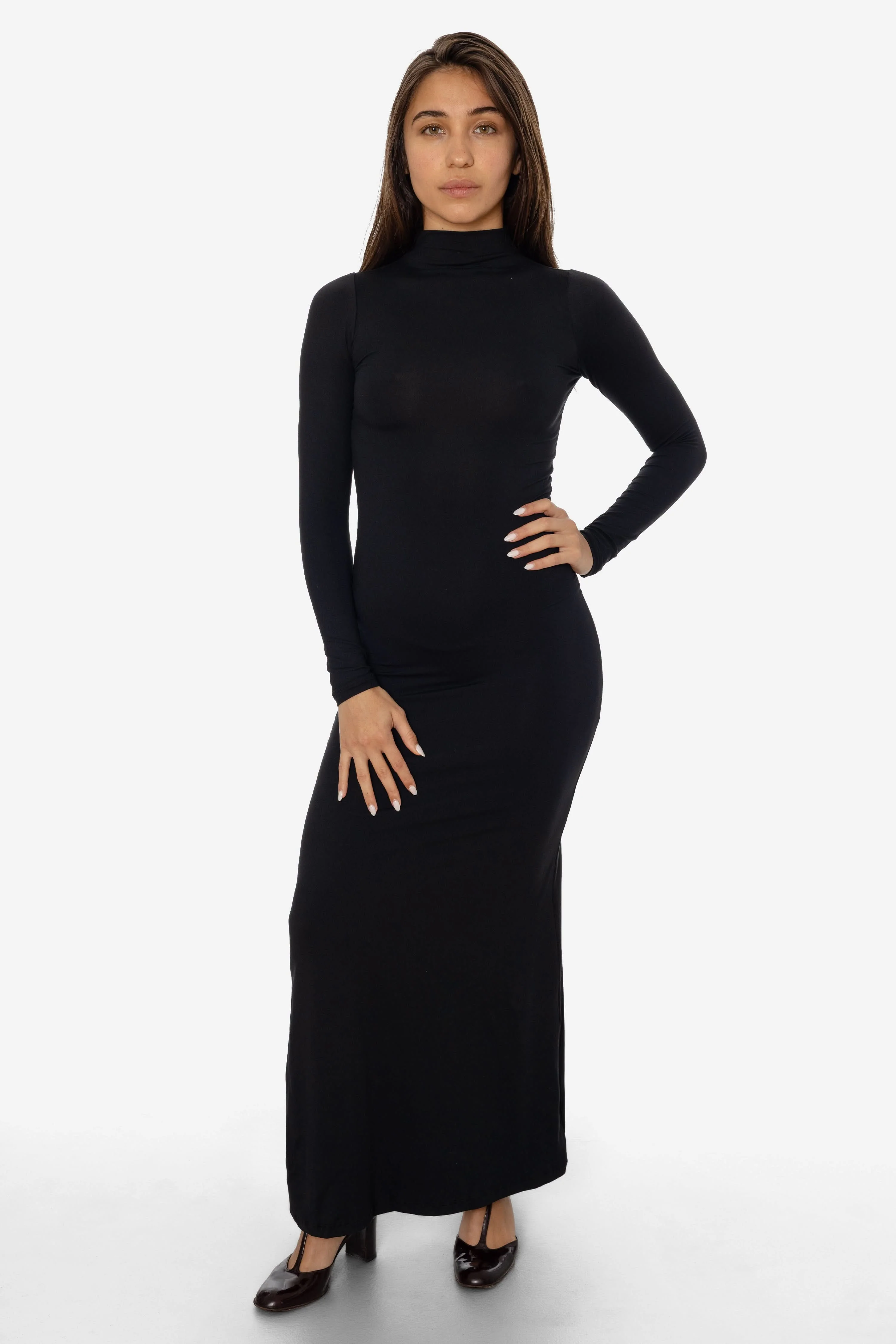 RSNJ102 - UPF40 Performance Jersey Mock Neck Maxi Dress - Image 3
