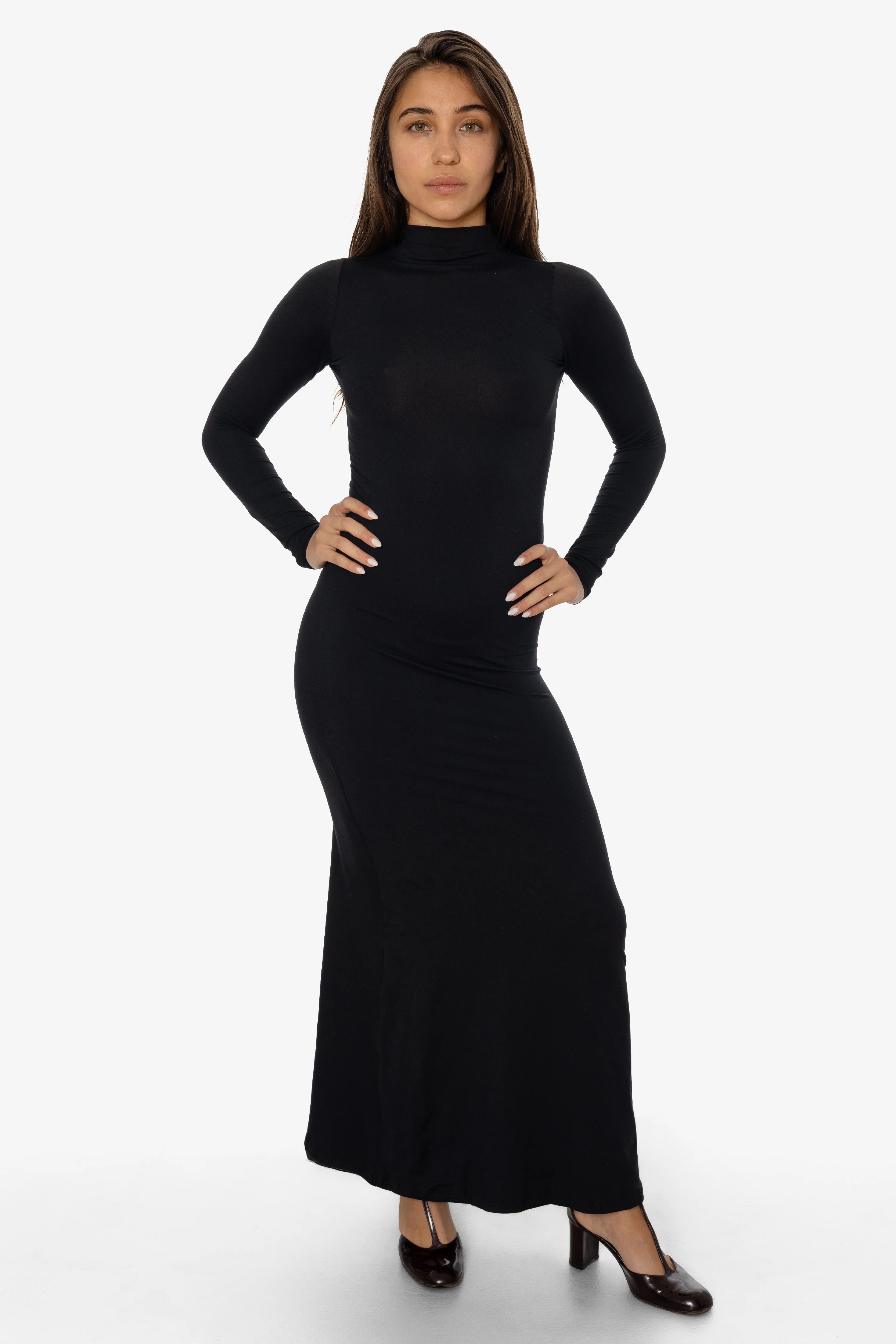 RSNJ102 - UPF40 Performance Jersey Mock Neck Maxi Dress - Image 6