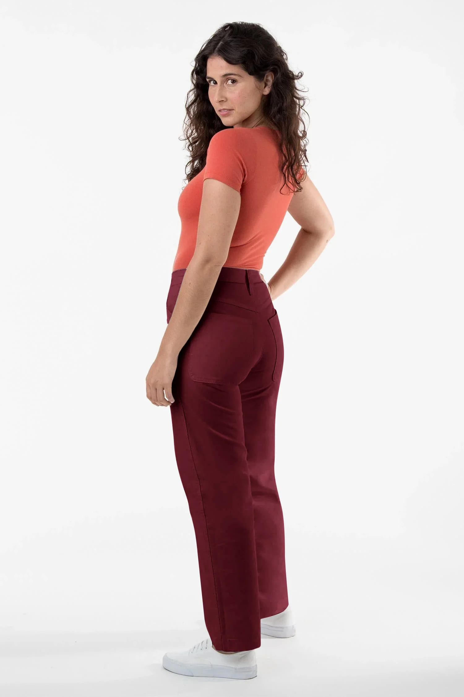 RTWL01 - Twill Work Pants Burgundy - Image 2