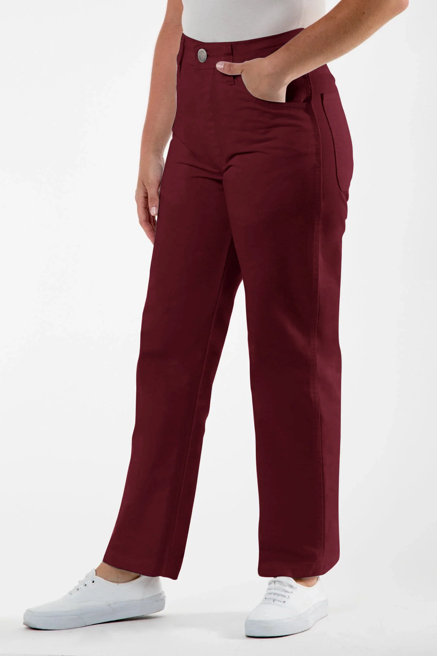 RTWL01 - Twill Work Pants Burgundy - Image 3