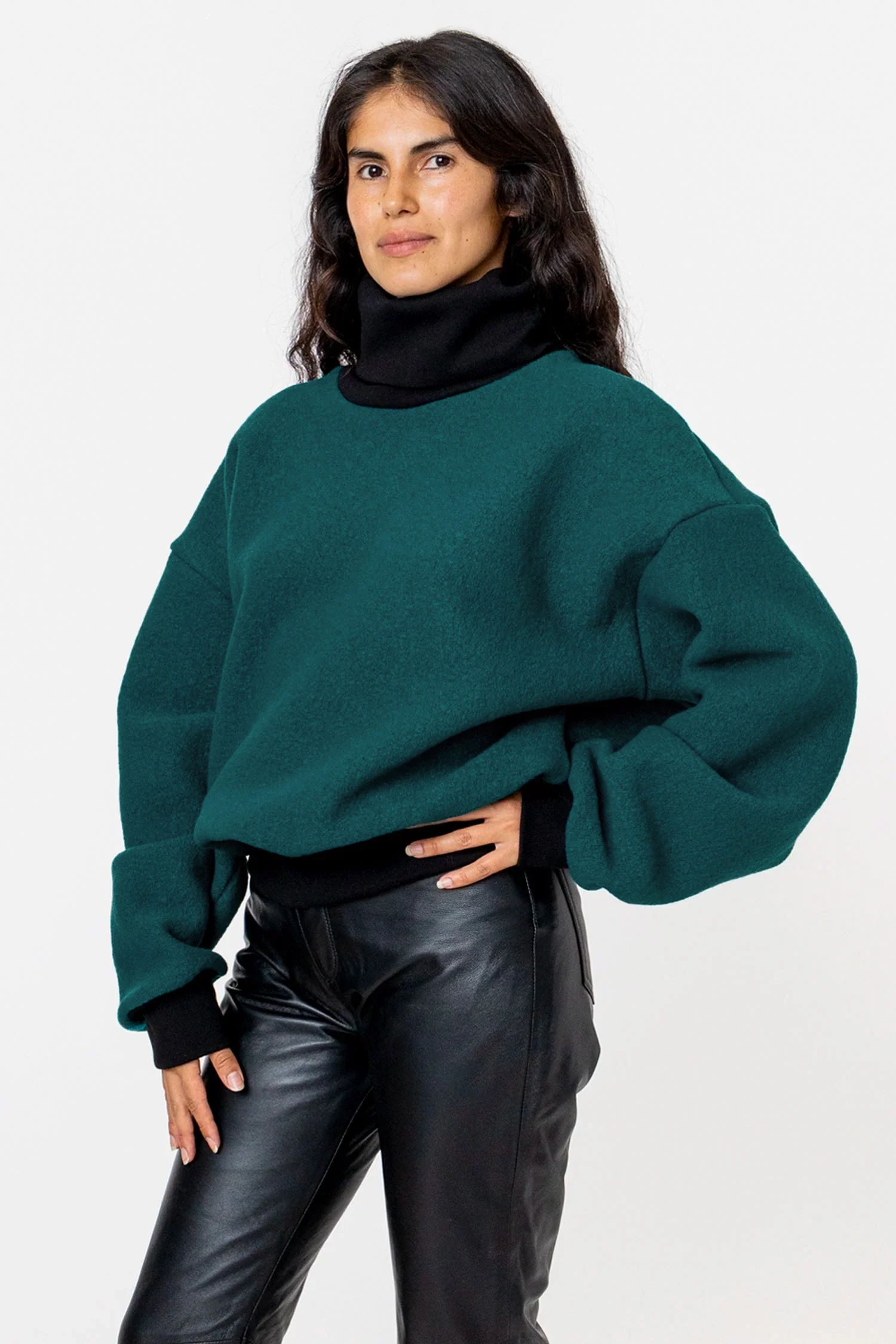 RWHR313 - Turtleneck Sweater with Heavy Cotton Rib - Image 11