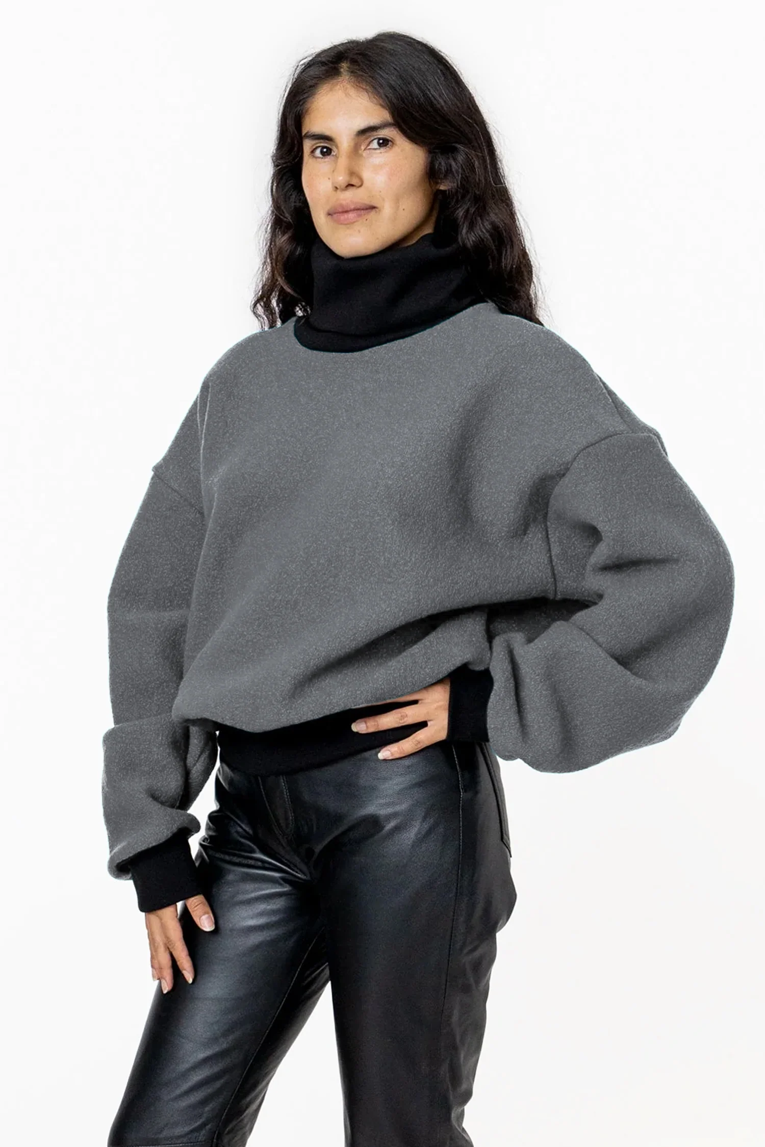 RWHR313 - Turtleneck Sweater with Heavy Cotton Rib - Image 16