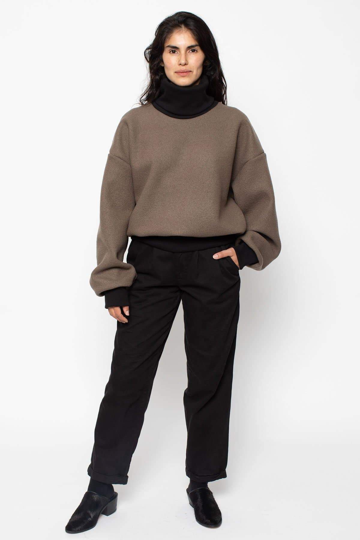 RWHR313 - Turtleneck Sweater with Heavy Cotton Rib - Image 6