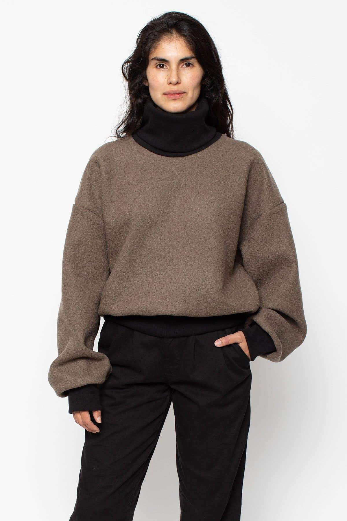 RWHR313 - Turtleneck Sweater with Heavy Cotton Rib - Image 8