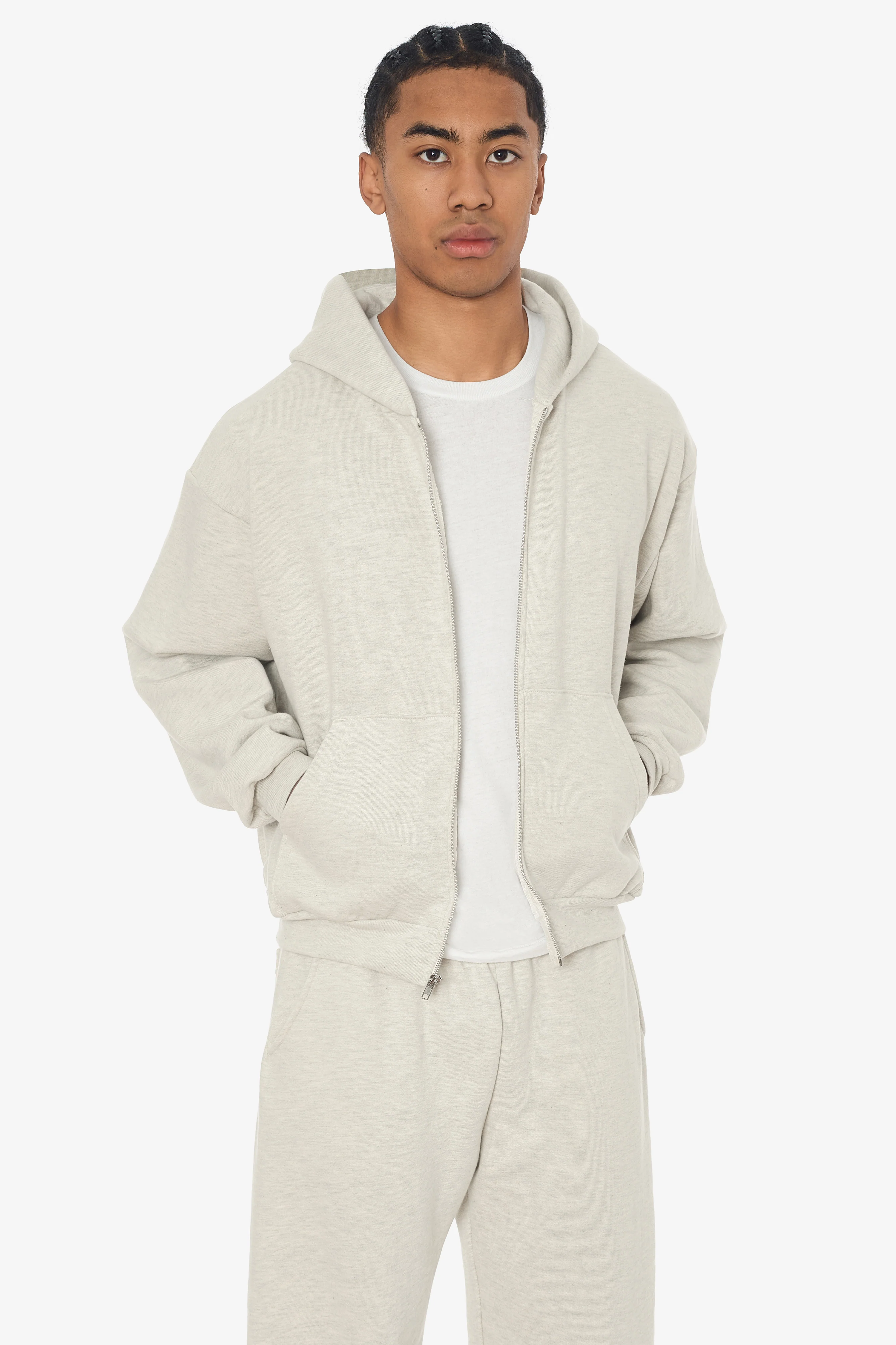 SF410 - 12oz Scour Fleece Cropped Zip Up Hoodie - Image 3