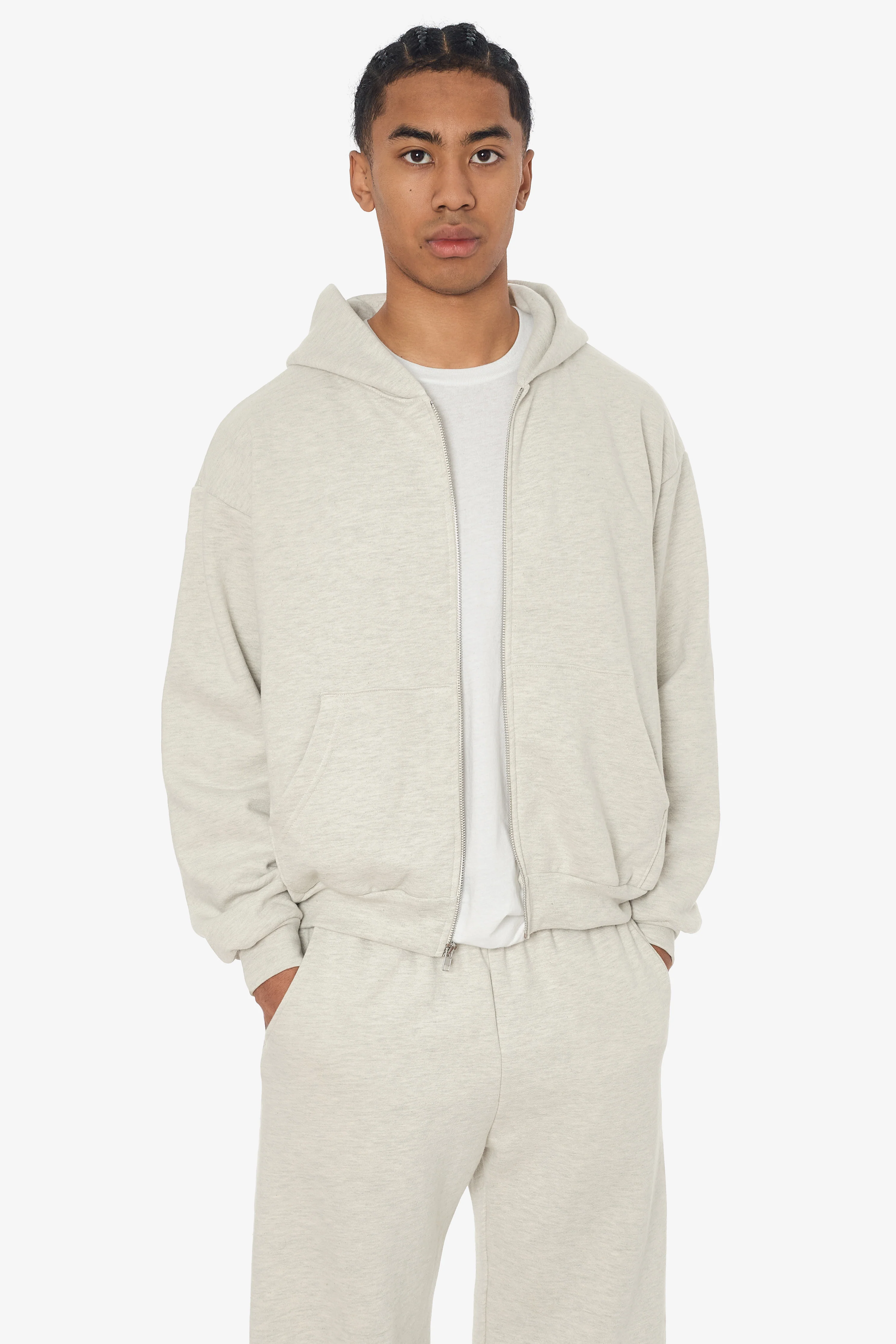 SF410 - 12oz Scour Fleece Cropped Zip Up Hoodie - Image 4