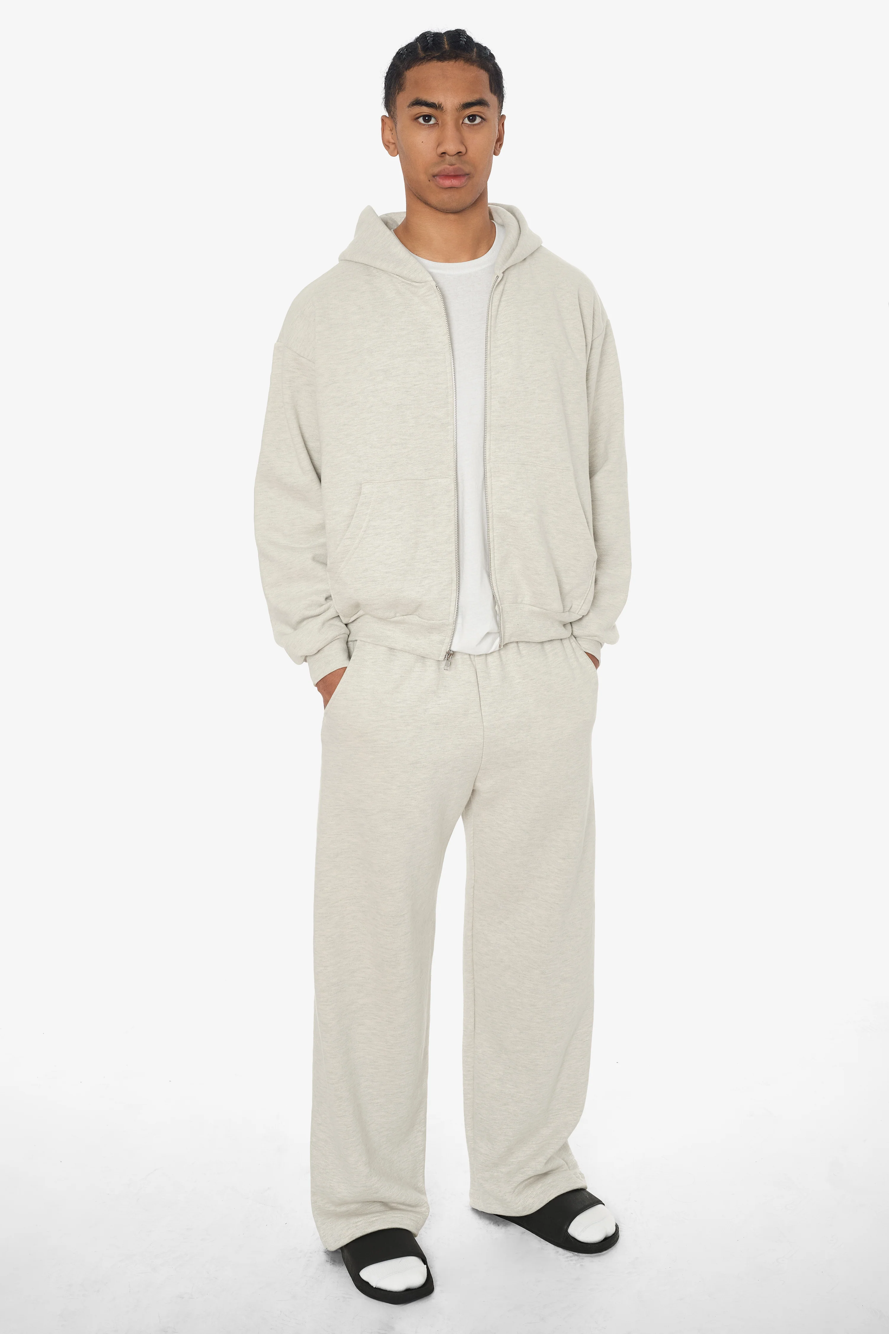 SF410 - 12oz Scour Fleece Cropped Zip Up Hoodie - Image 5