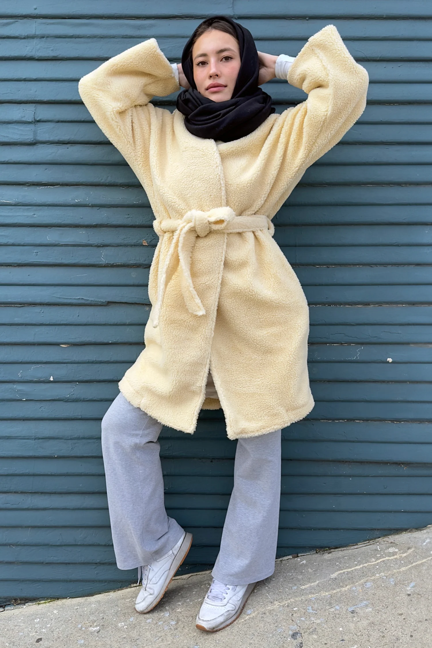 SHR312 - The Oversized Sherpa Wrap Coat - Image 2