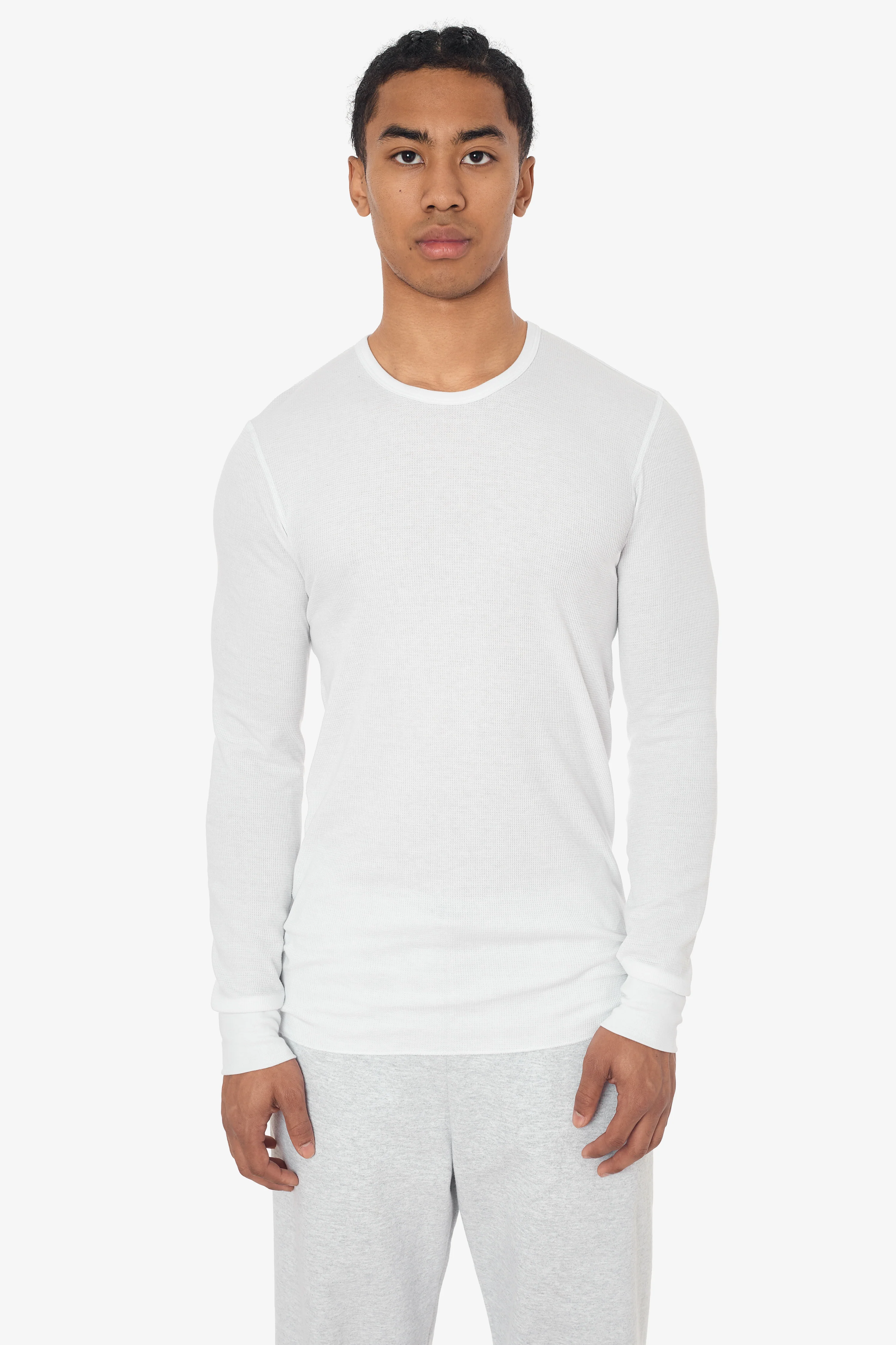 T407 - Poly-Cotton Thermal Long Sleeve Crewneck - Image 4