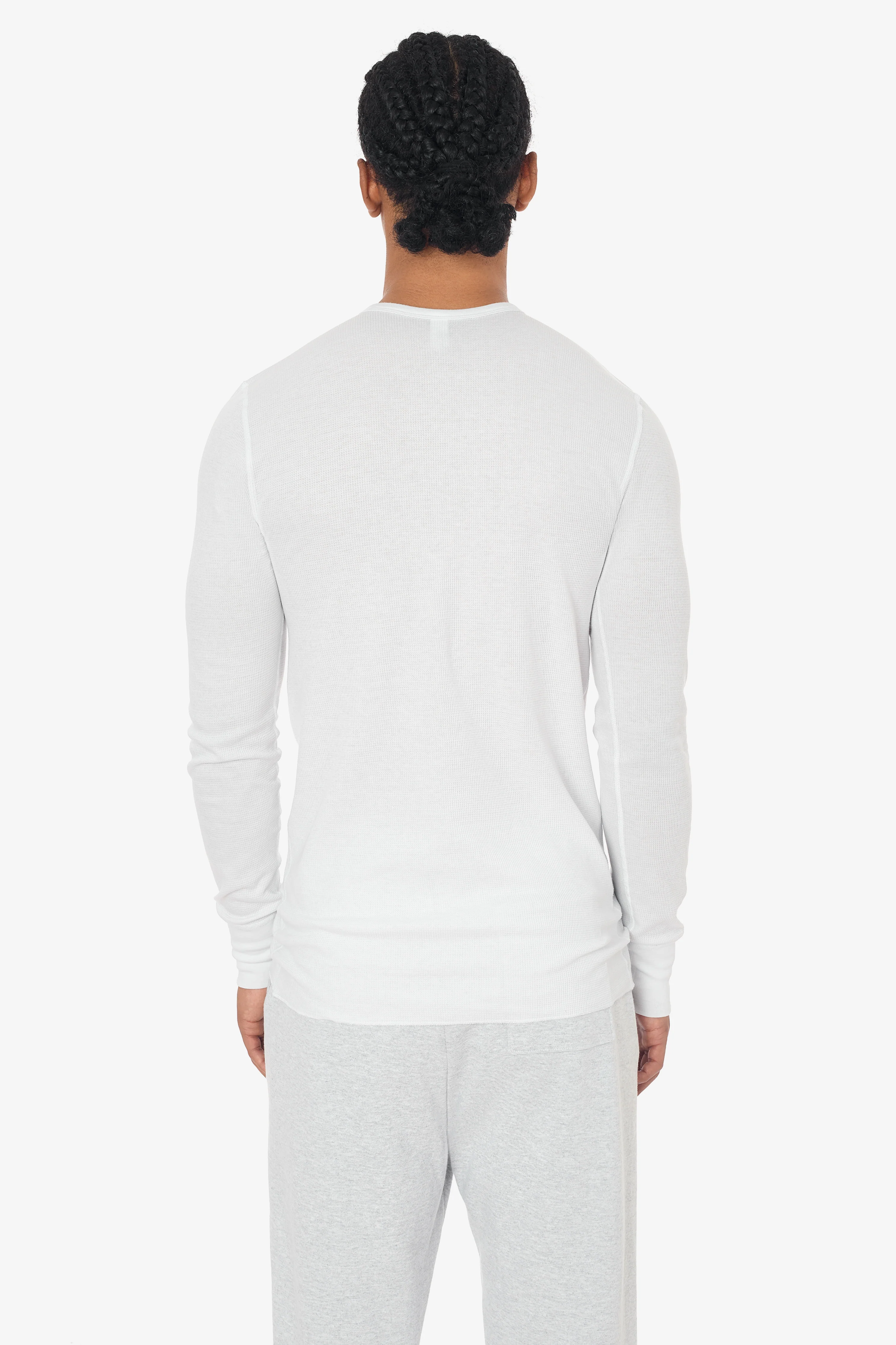 T407 - Poly-Cotton Thermal Long Sleeve Crewneck - Image 5