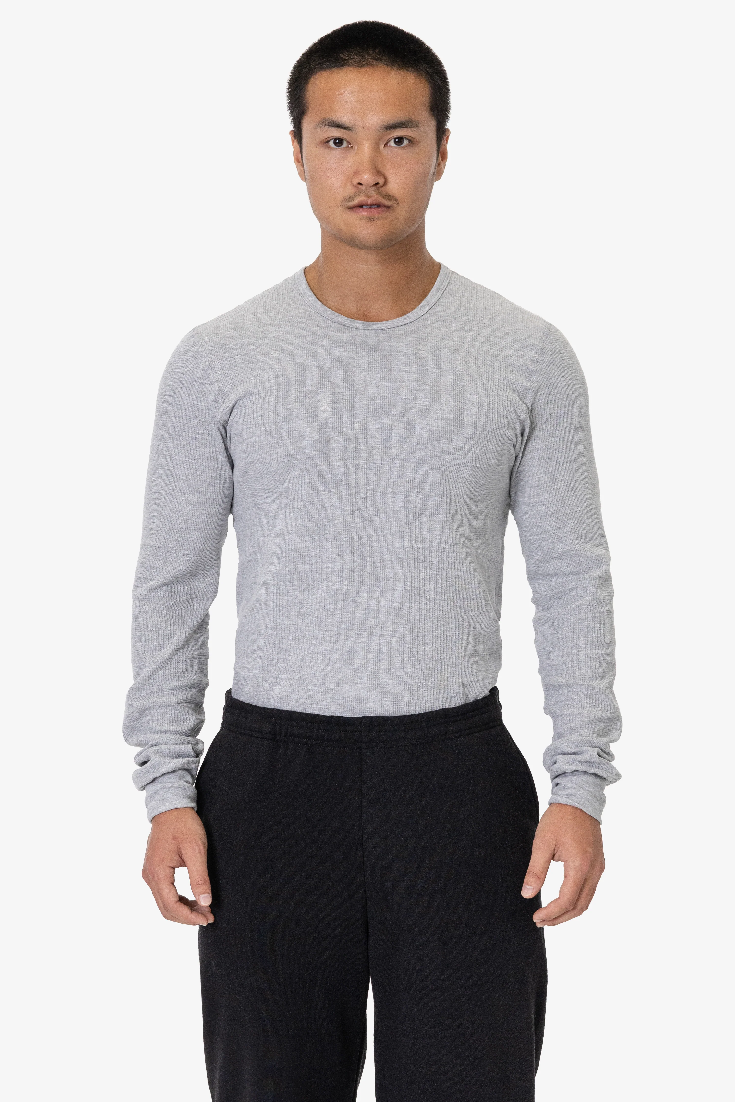 T407 - Poly-Cotton Thermal Long Sleeve Crewneck - Image 7