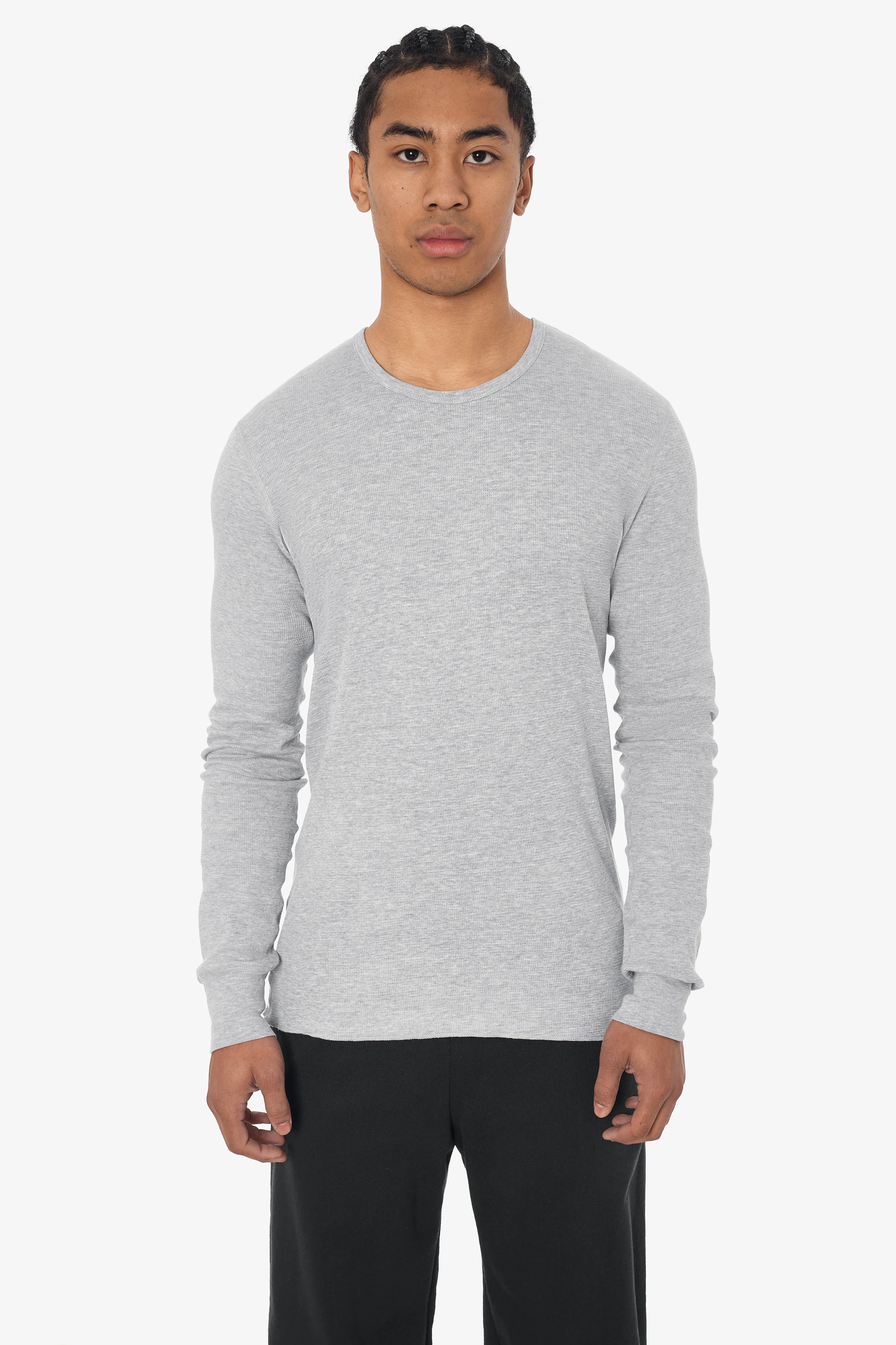 T407 - Poly-Cotton Thermal Long Sleeve Crewneck - Image 8