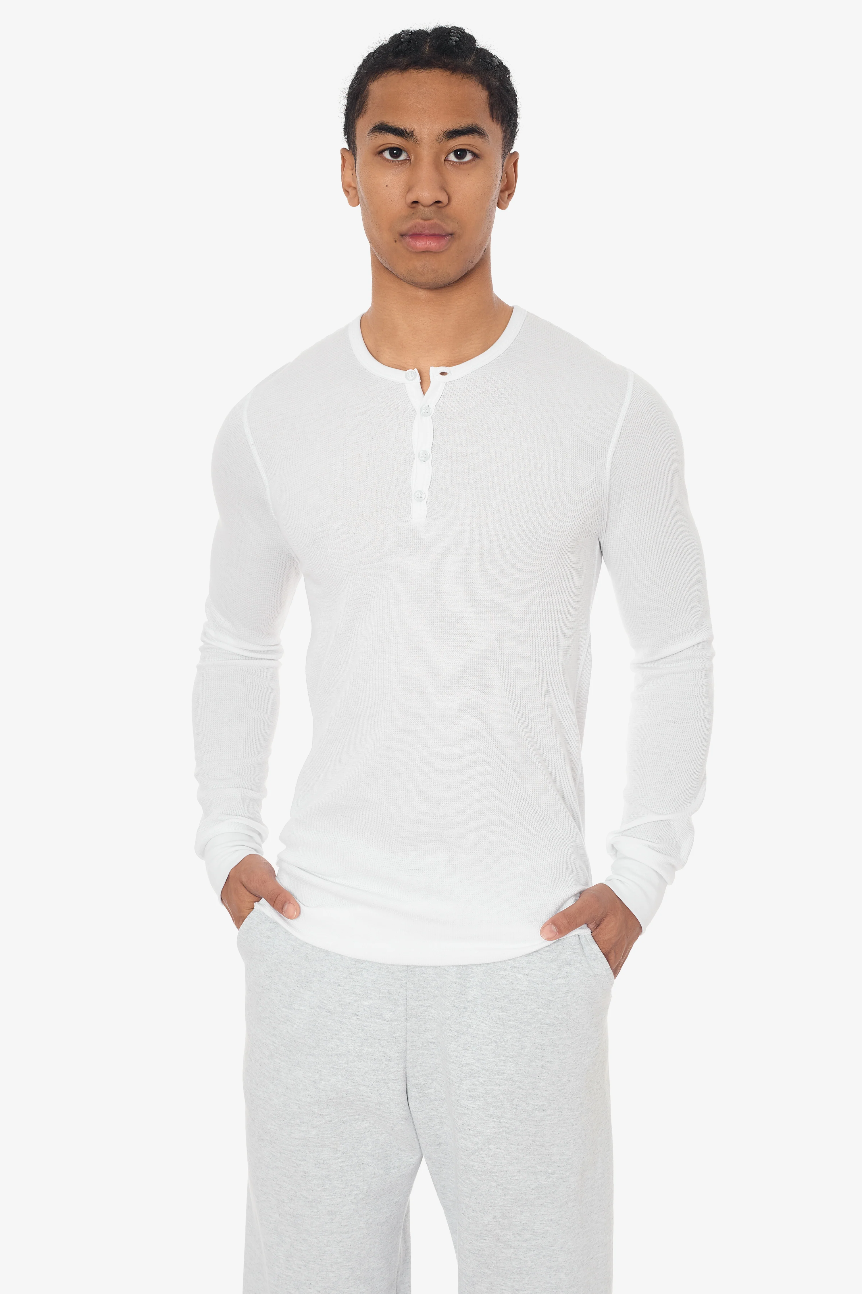 T457 - Poly-Cotton Thermal Long Sleeve Henley - Image 5