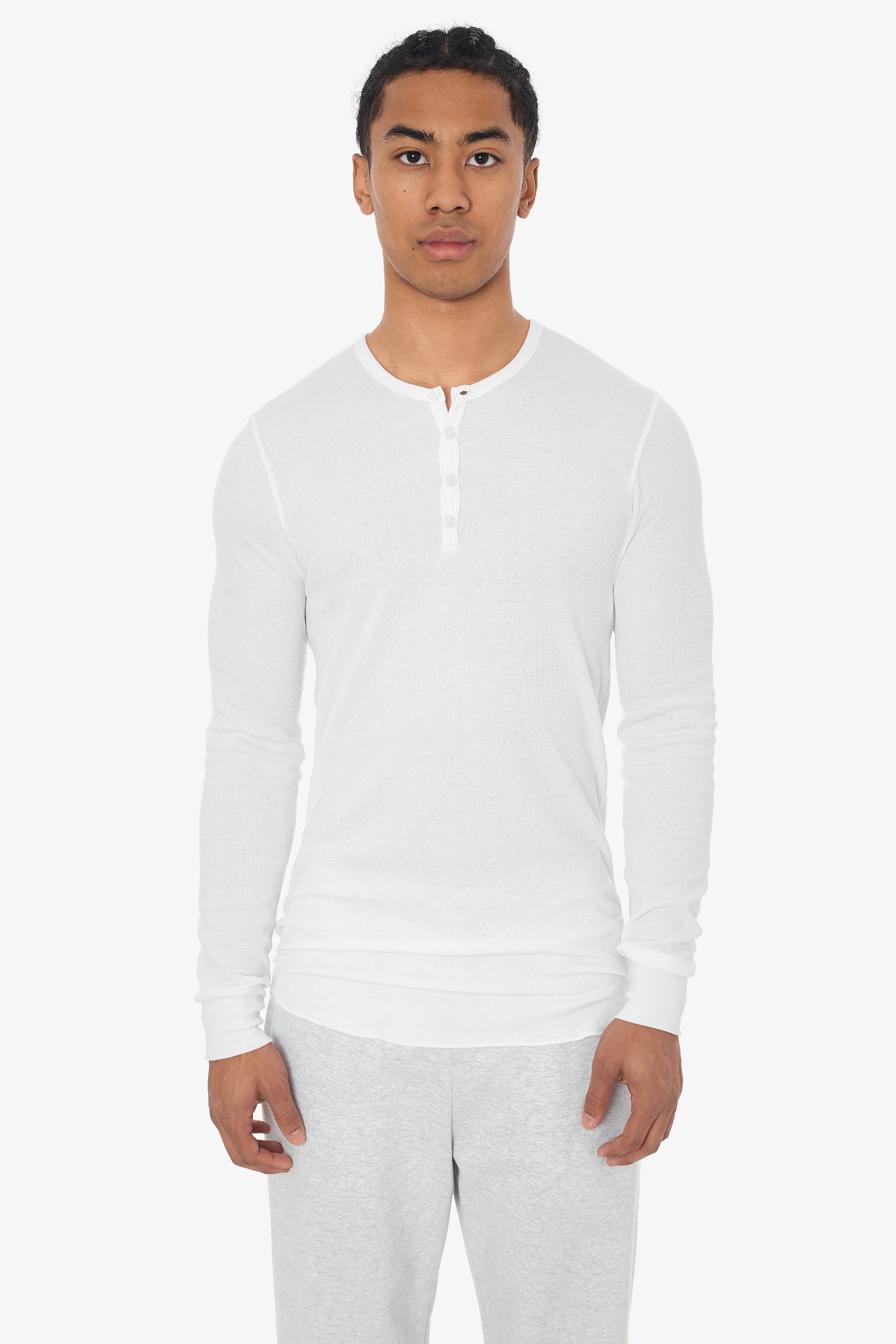 T457 - Poly-Cotton Thermal Long Sleeve Henley - Image 6