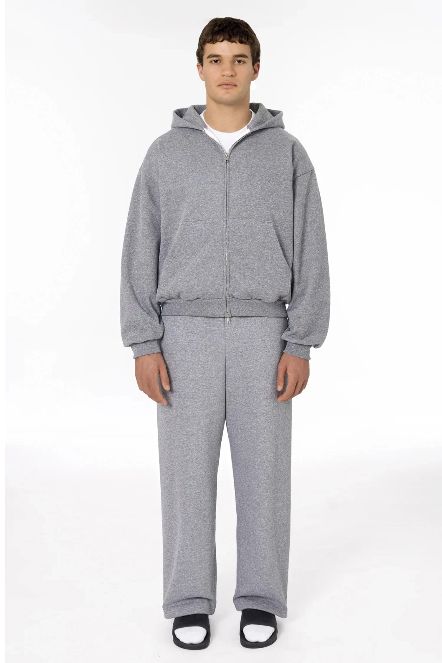 TRF10 - 12 oz. Tri-Blend Gabardine Fleece Waist Length Pull Zip Hoodie - Image 3