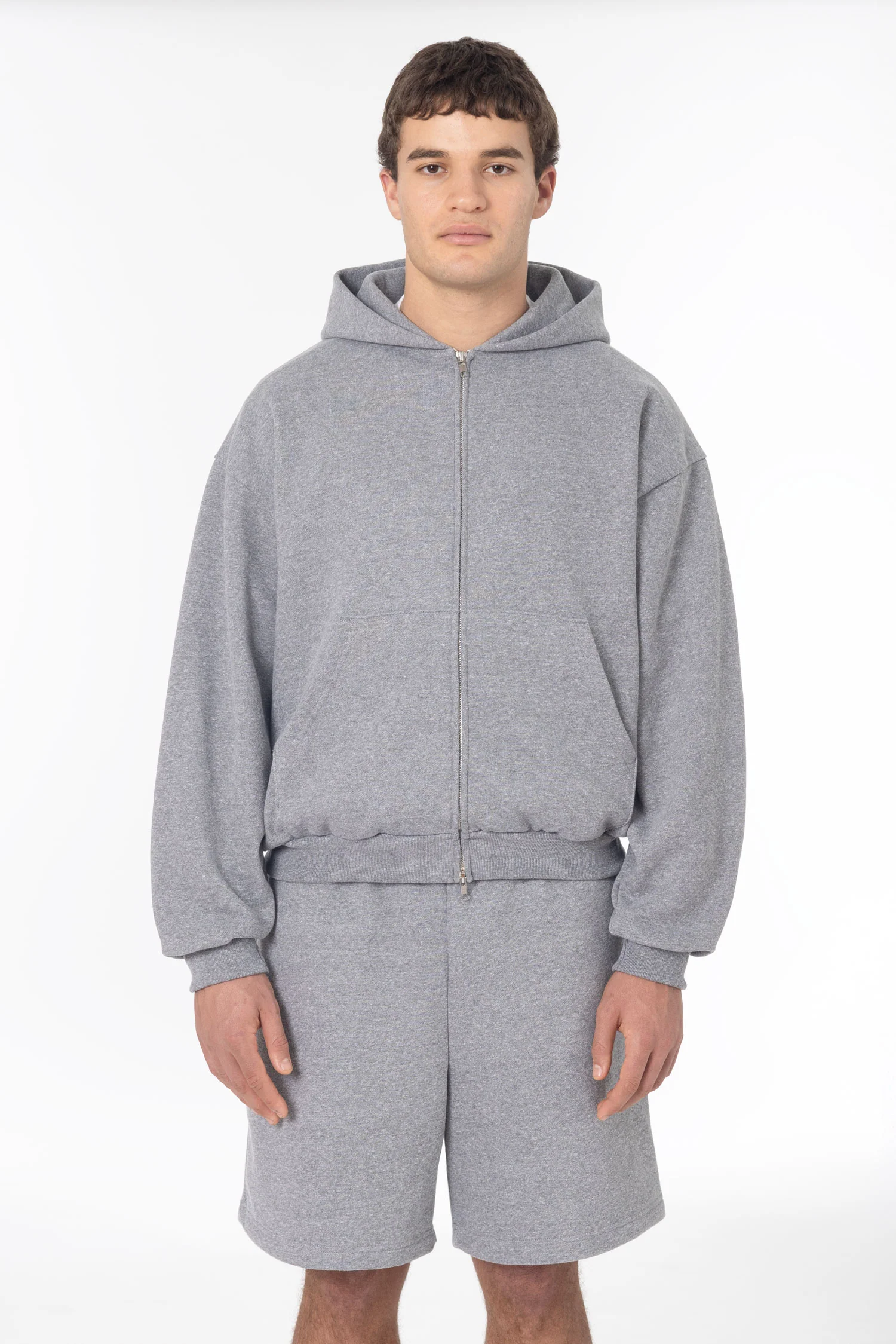 TRF10 - 12 oz. Tri-Blend Gabardine Fleece Waist Length Pull Zip Hoodie - Image 5