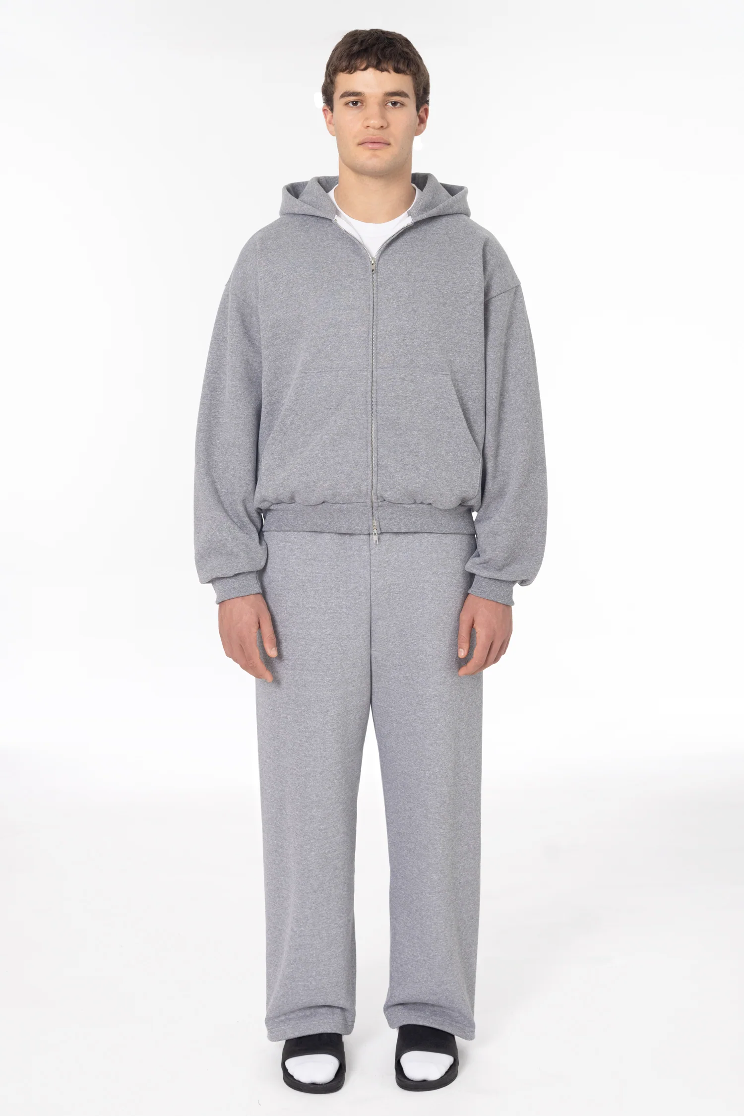 TRF10 - 12 oz. Tri-Blend Gabardine Fleece Waist Length Pull Zip Hoodie - Image 7