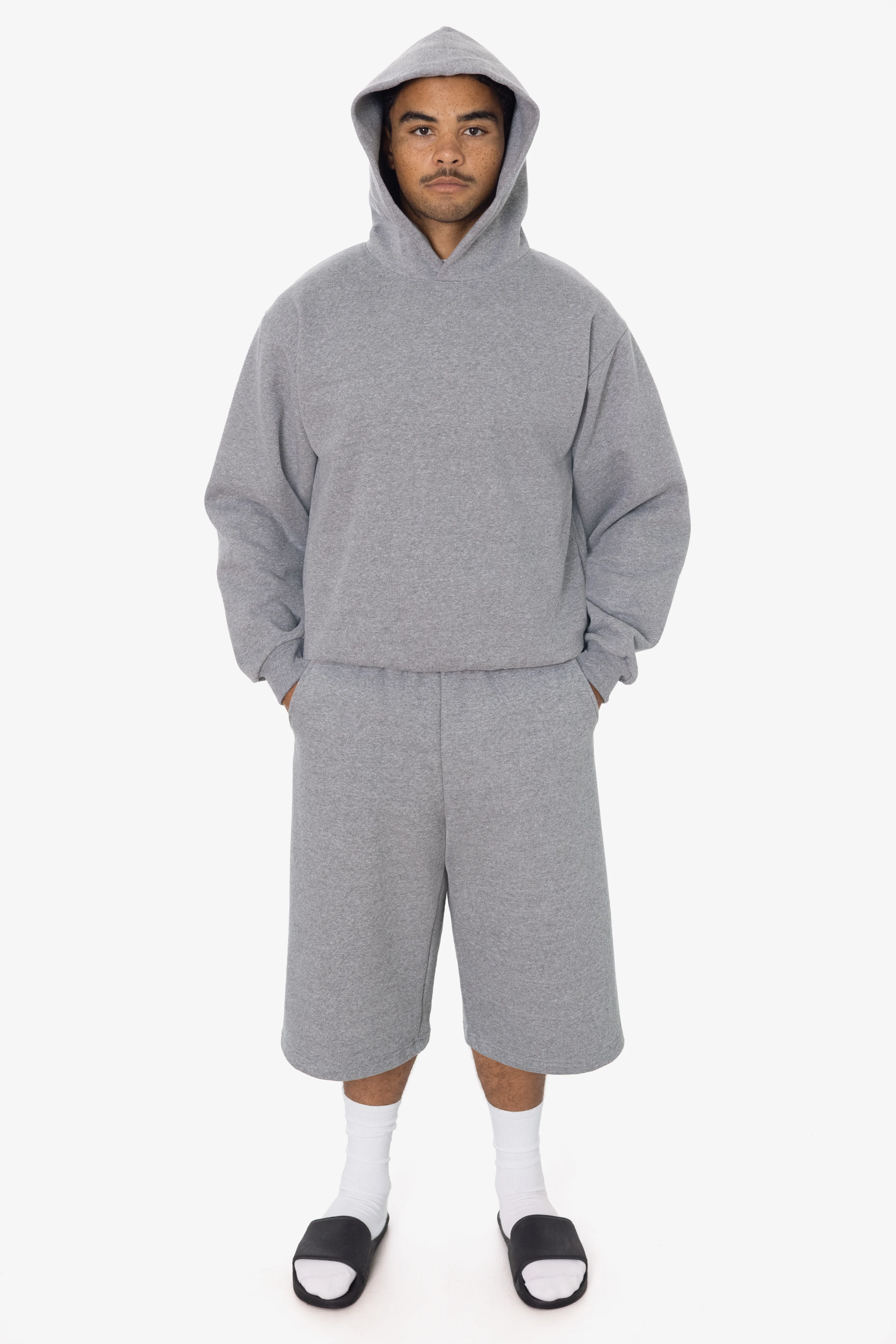 TRF42 - Triblend gabardine Fleece Extra Wide Mens shorts - Image 8